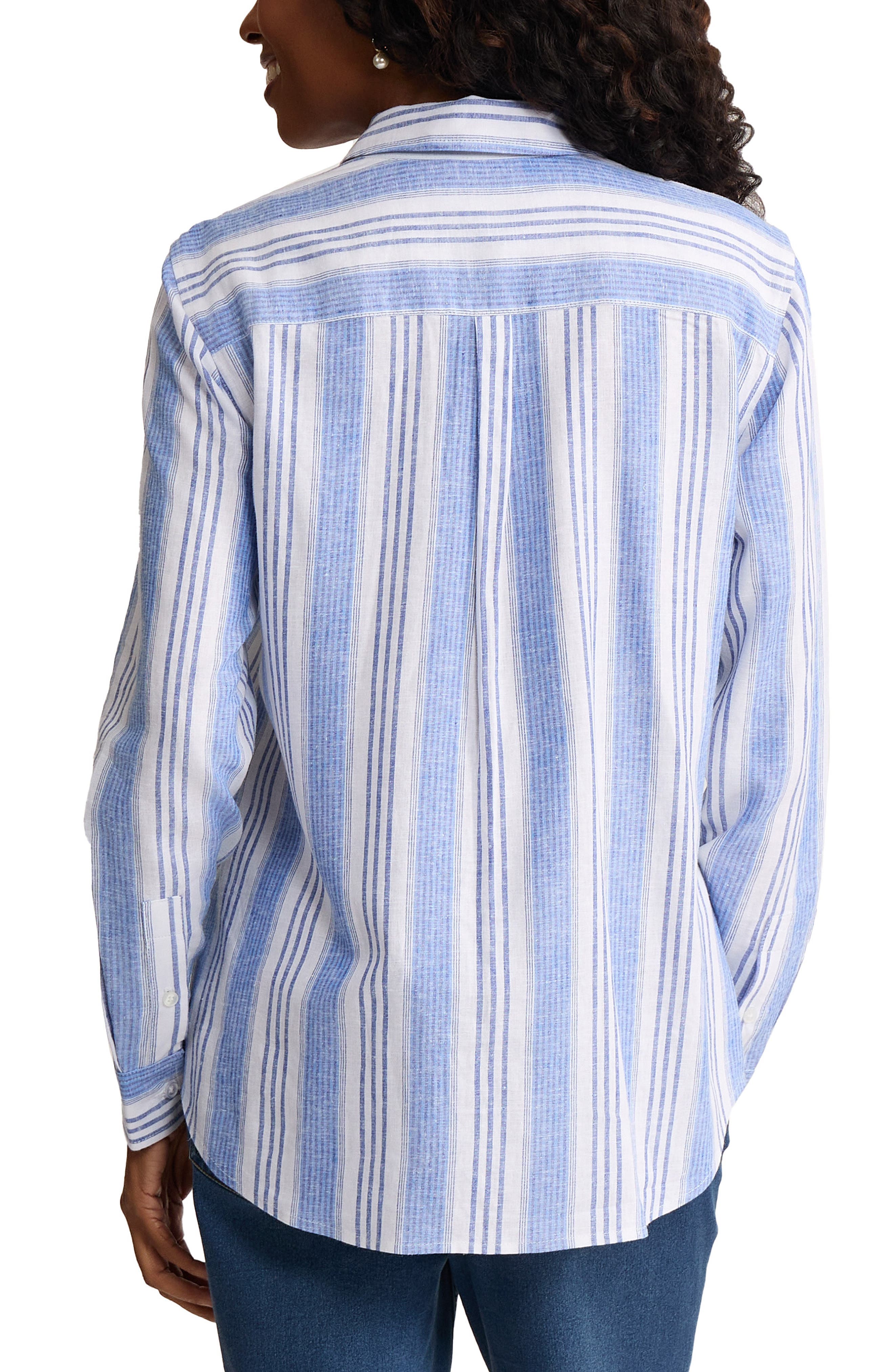 Oversize Linen Blend Button-Up Shirt - image 2