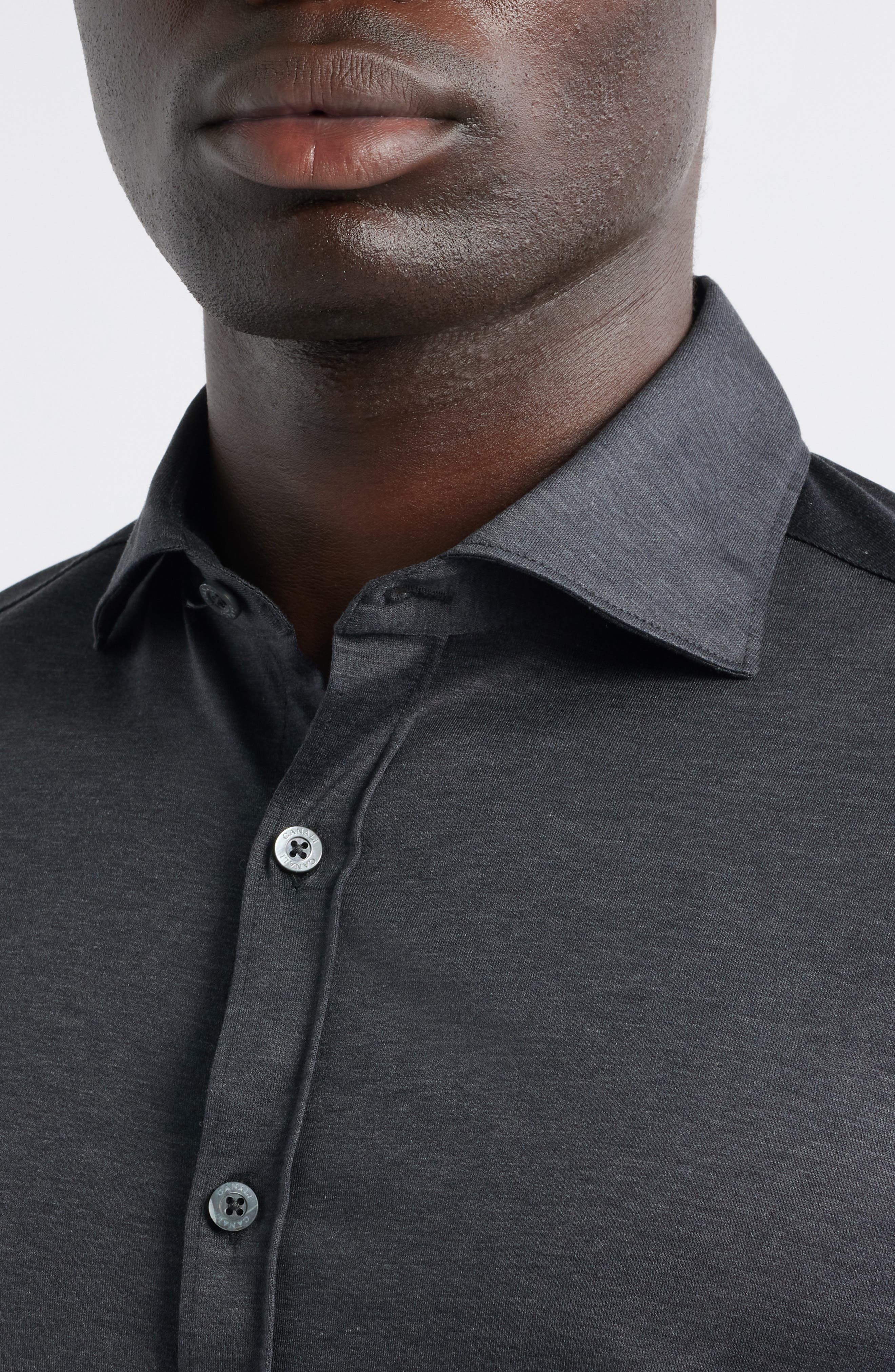 Regular Fit Cotton Jersey Button-Up Shirt - image 2
