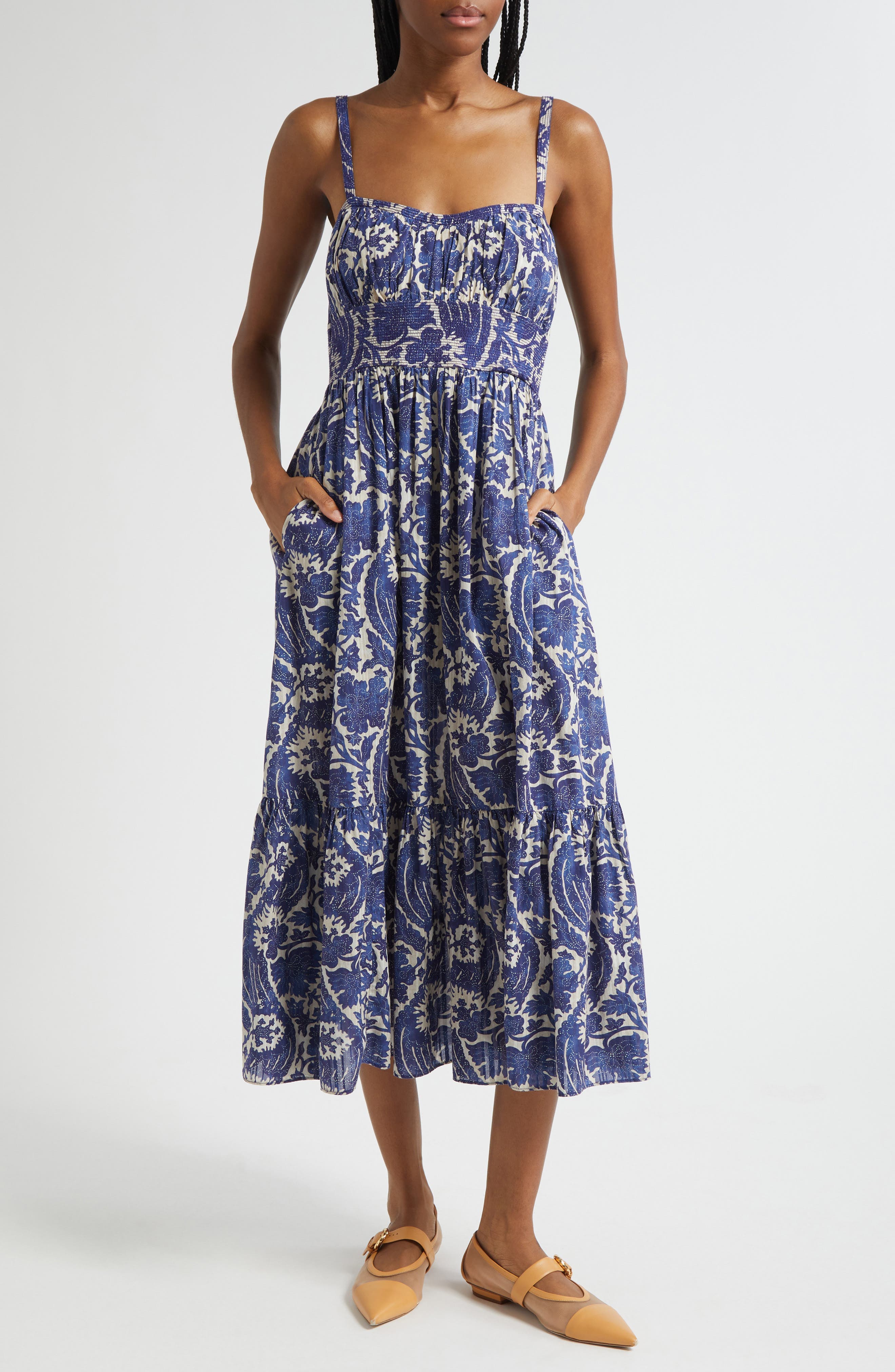 Nadine Floral Cotton Blend Sundress - image 1