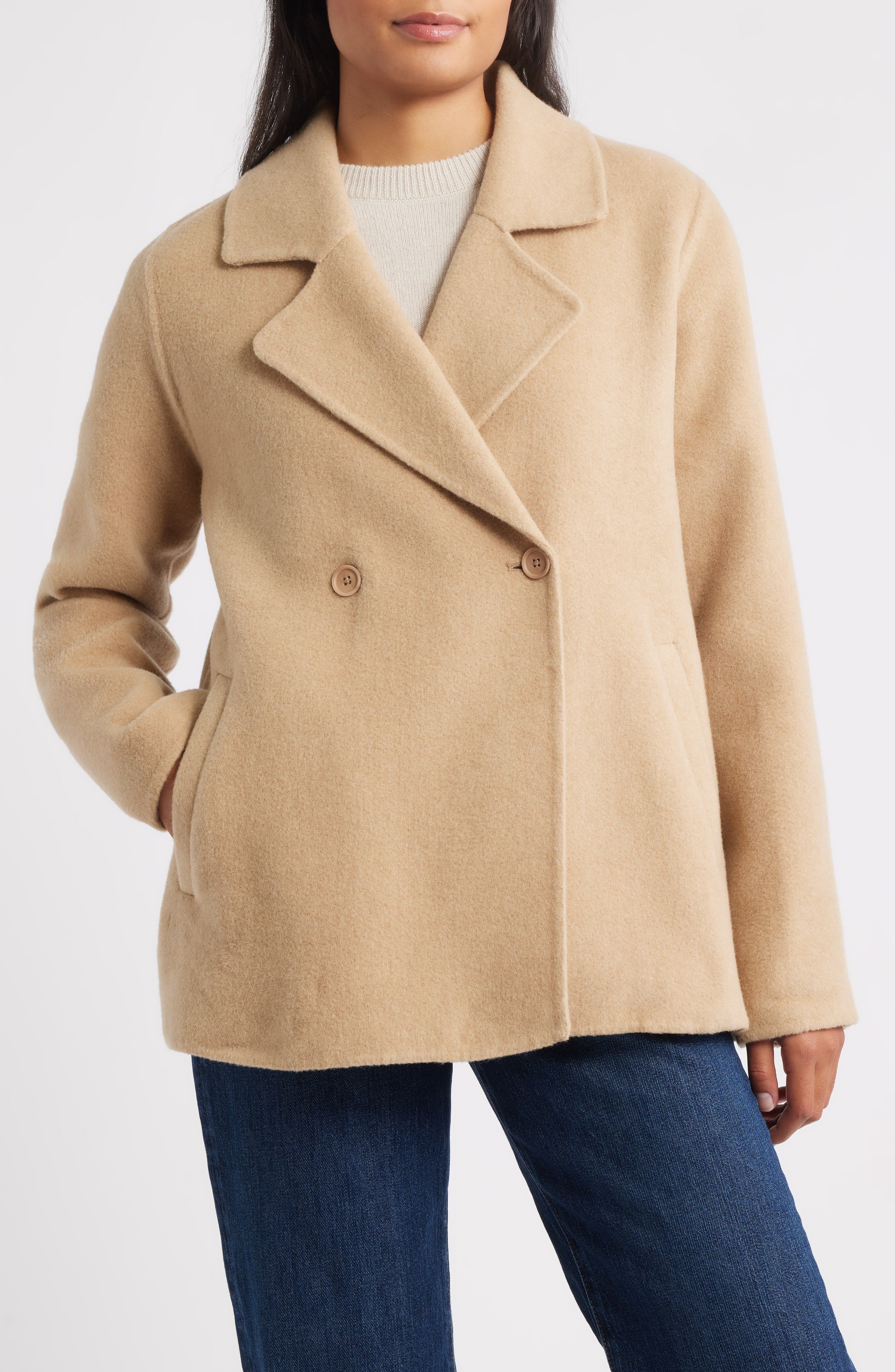 Double Breasted Wool Trench Coat - image 1