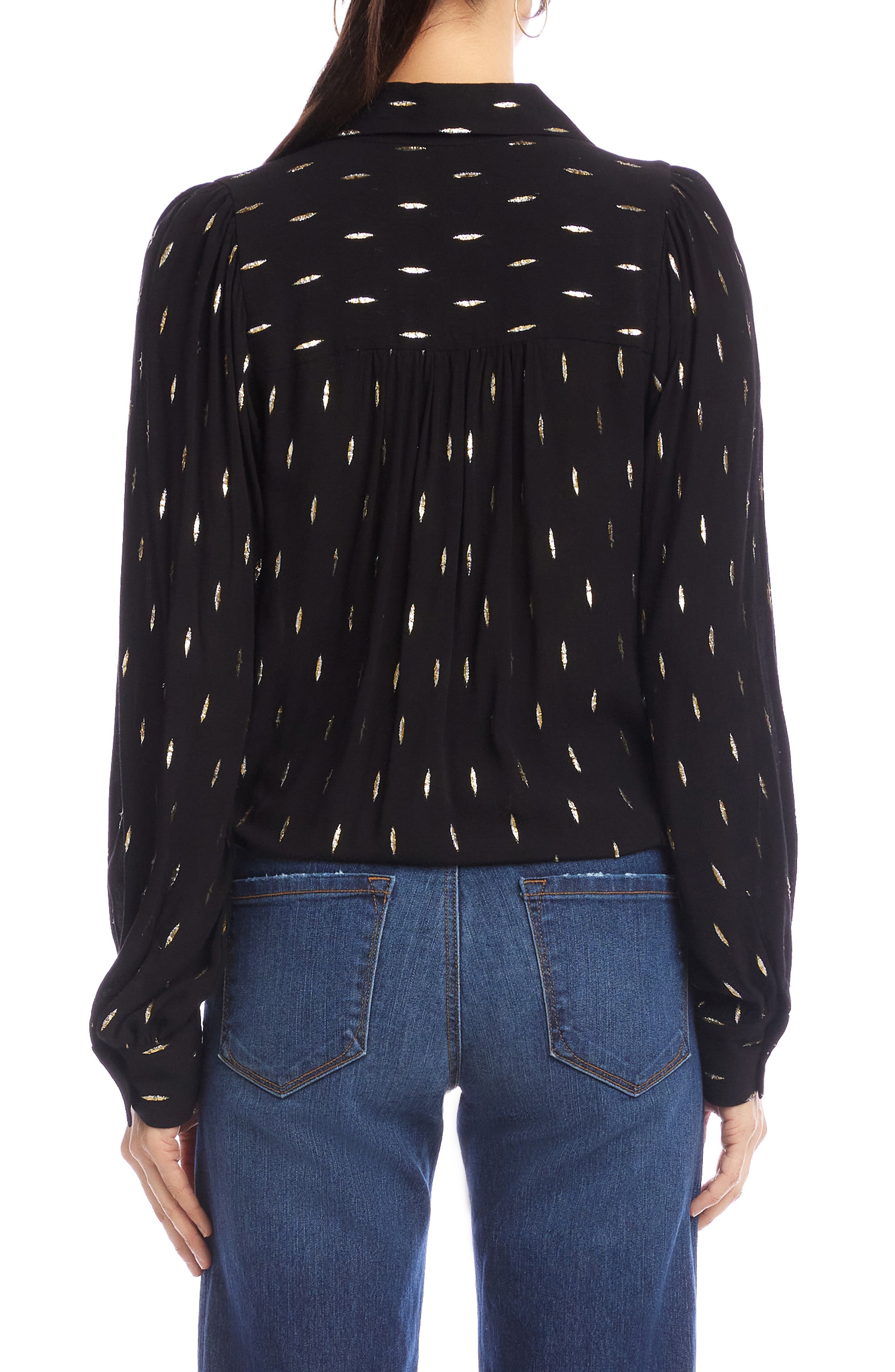 Metallic Tie Front Top - image 2