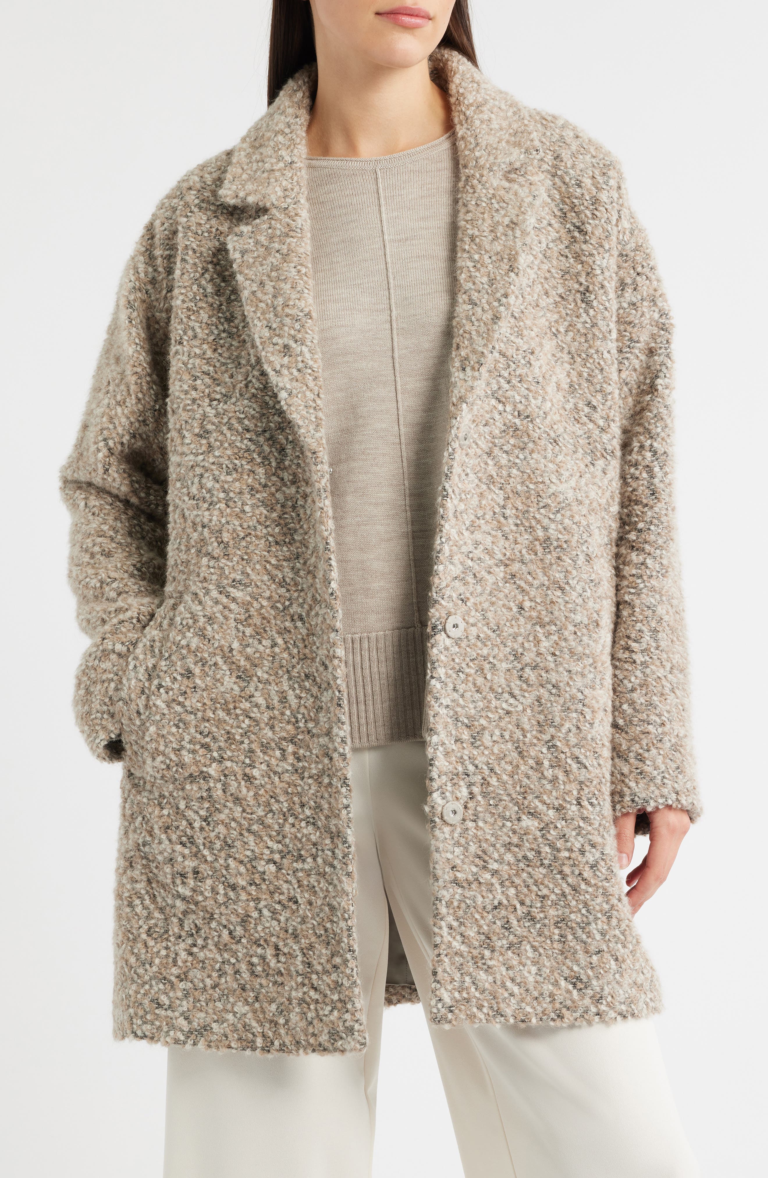 Notch Collar Long Coat - image 1