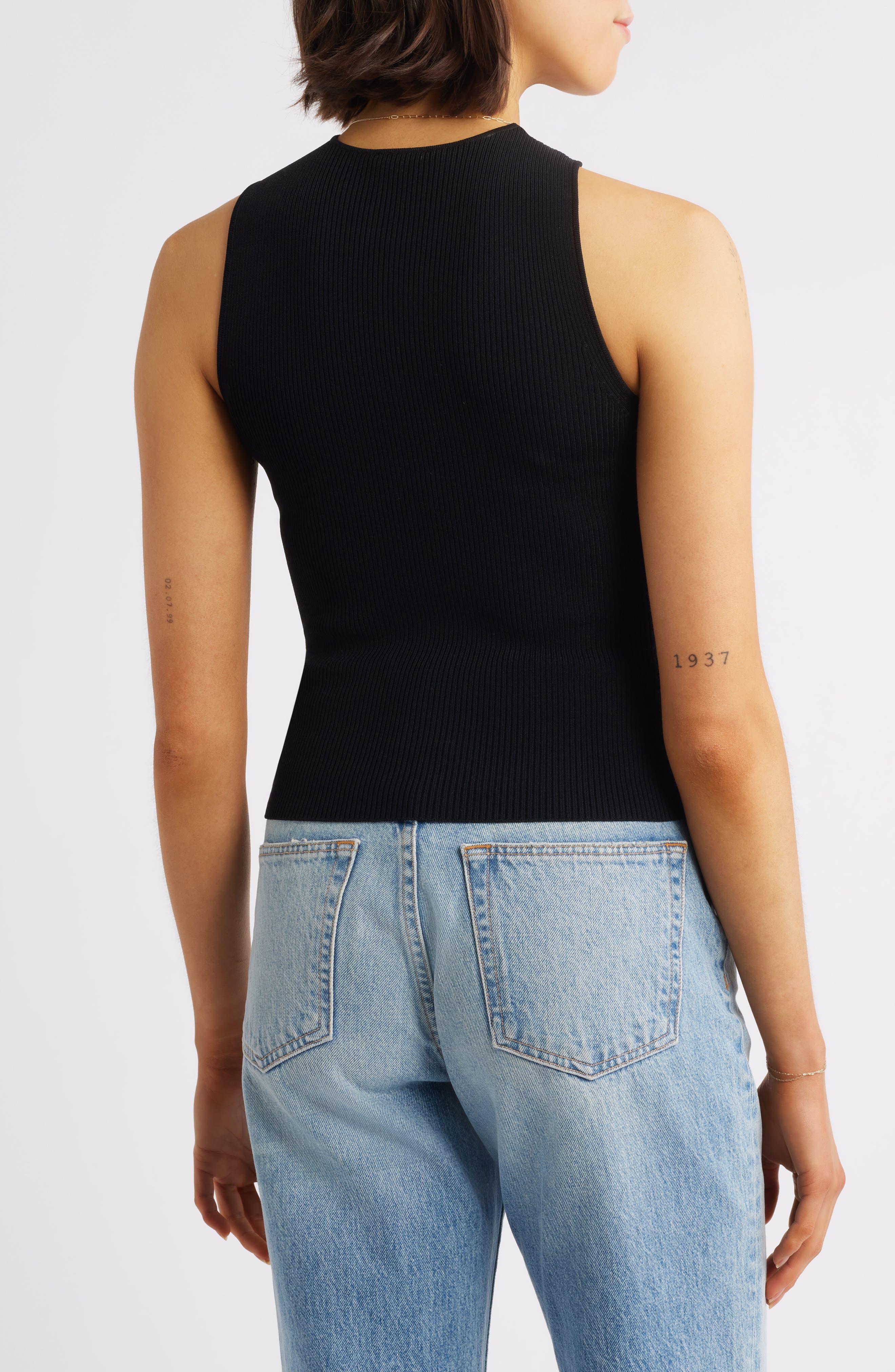 Senna Metal Accent Rib Halter Top - image 2
