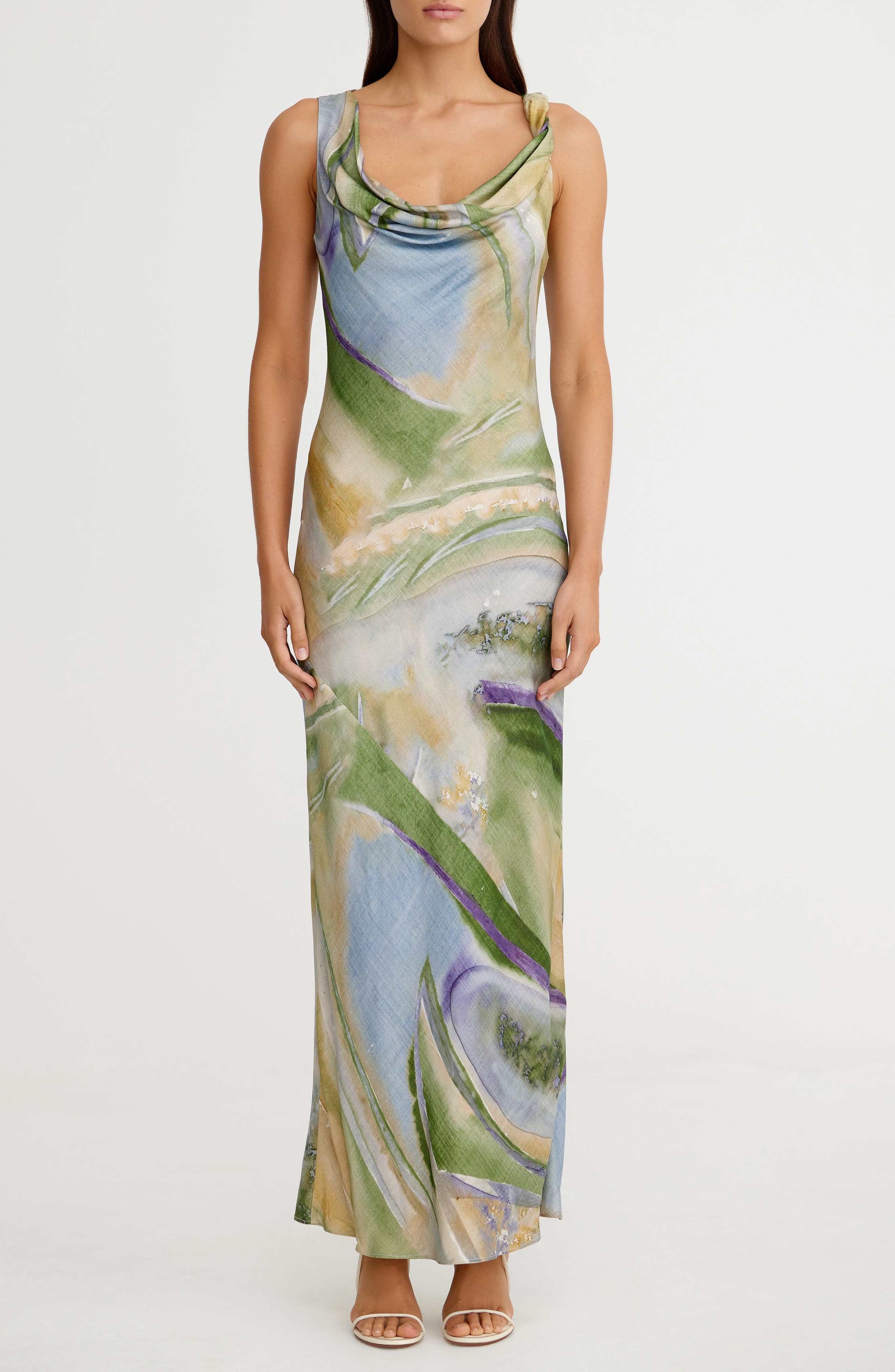 Bianca Marble Print Slipdress - image 1