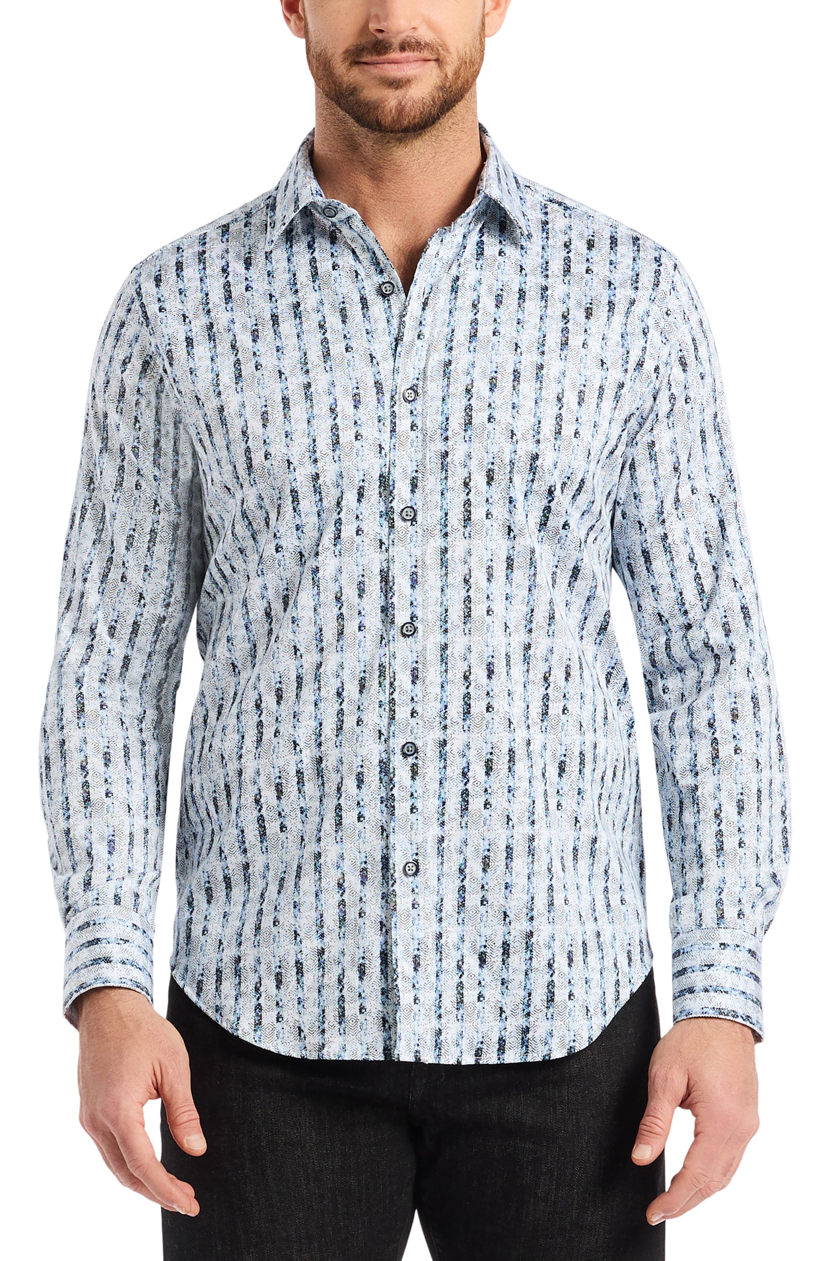 Wooster Stripe Stretch Cotton Button-Up Shirt - image 1