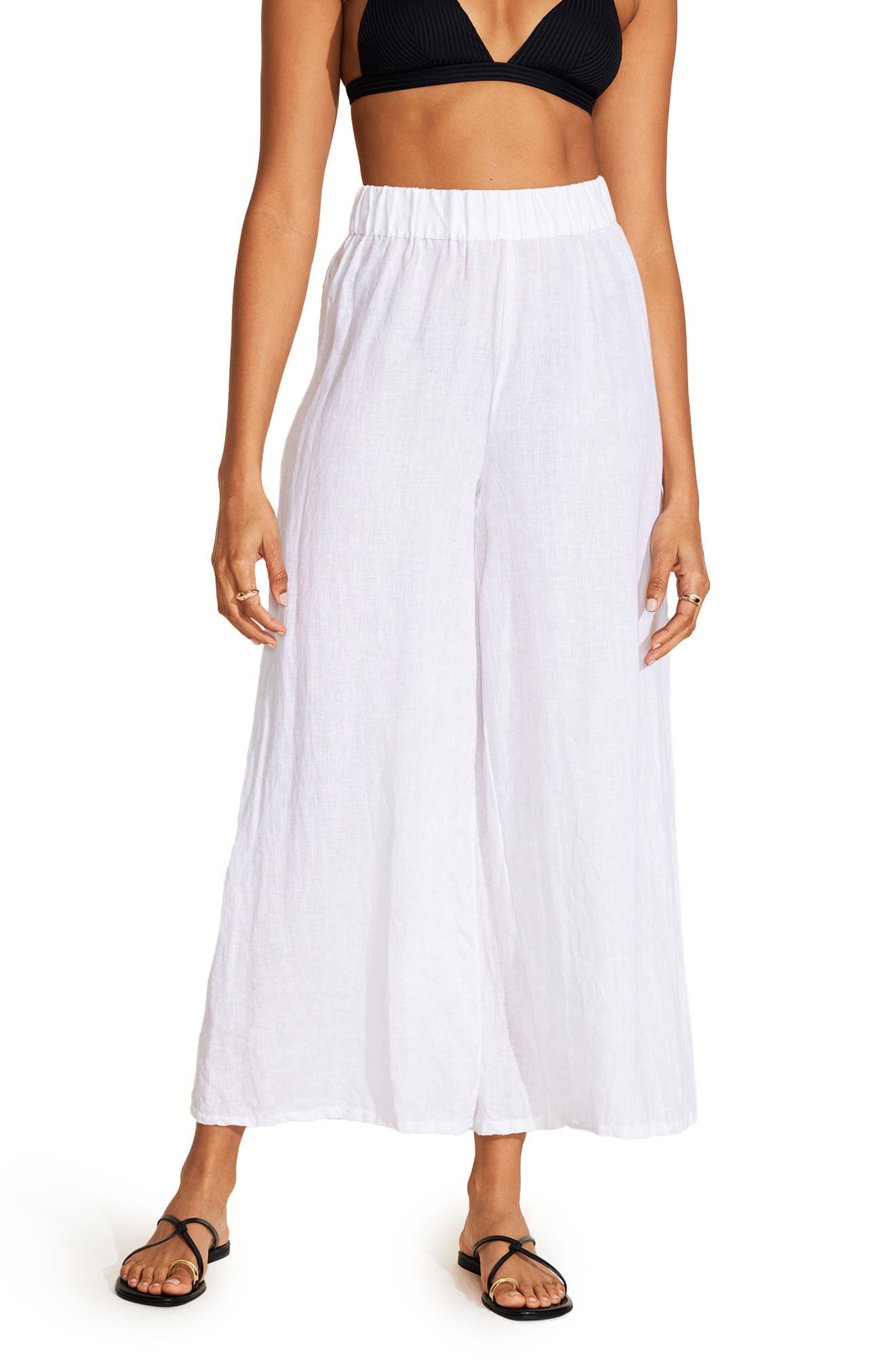 Tallows Wide Leg Linen Cover-Up Pants - image 1
