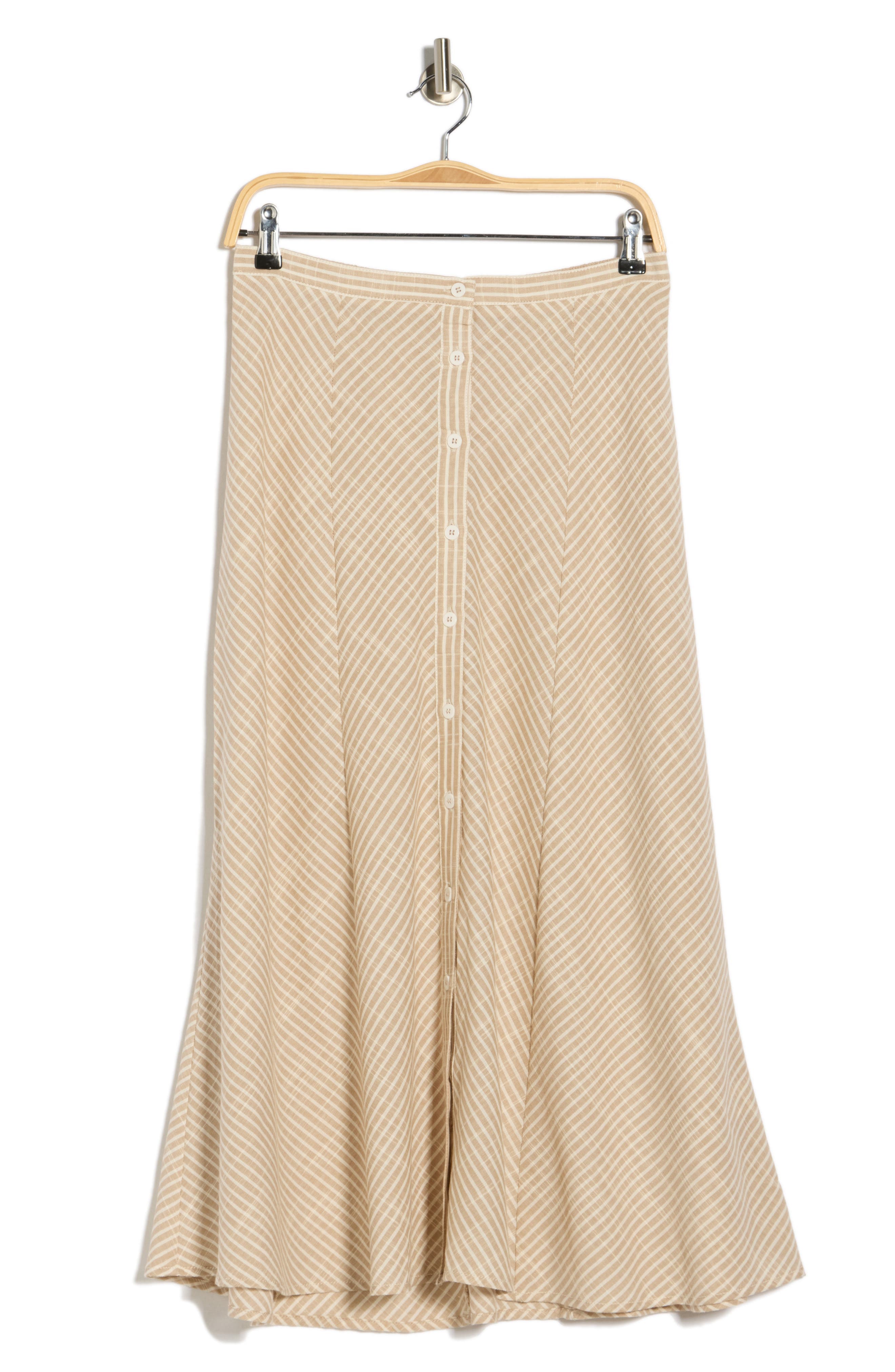 Stripe Button Front Maxi Skirt - image 1