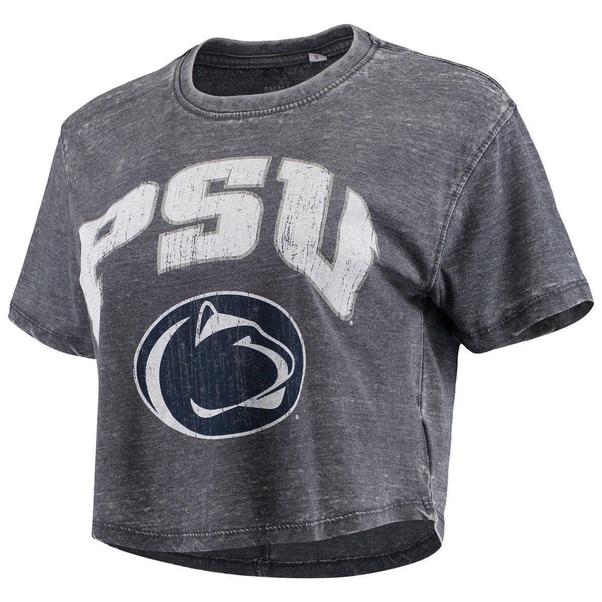 Women's Pressbox Navy Penn State Nittany Lions Edith Vintage Burnout Crop T-Shirt - image 2