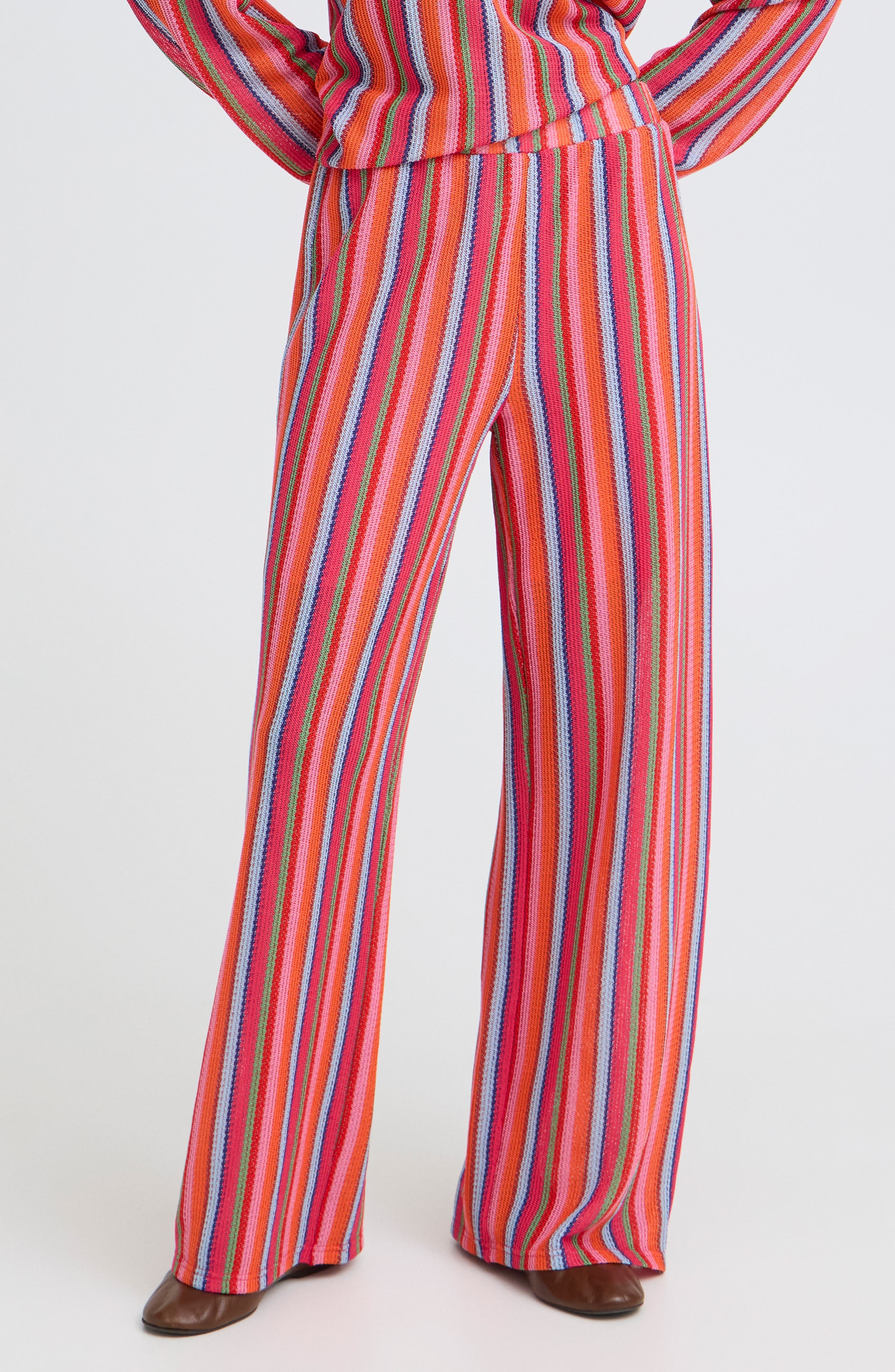 Multicolor Stripe Wide Leg Pants - image 1