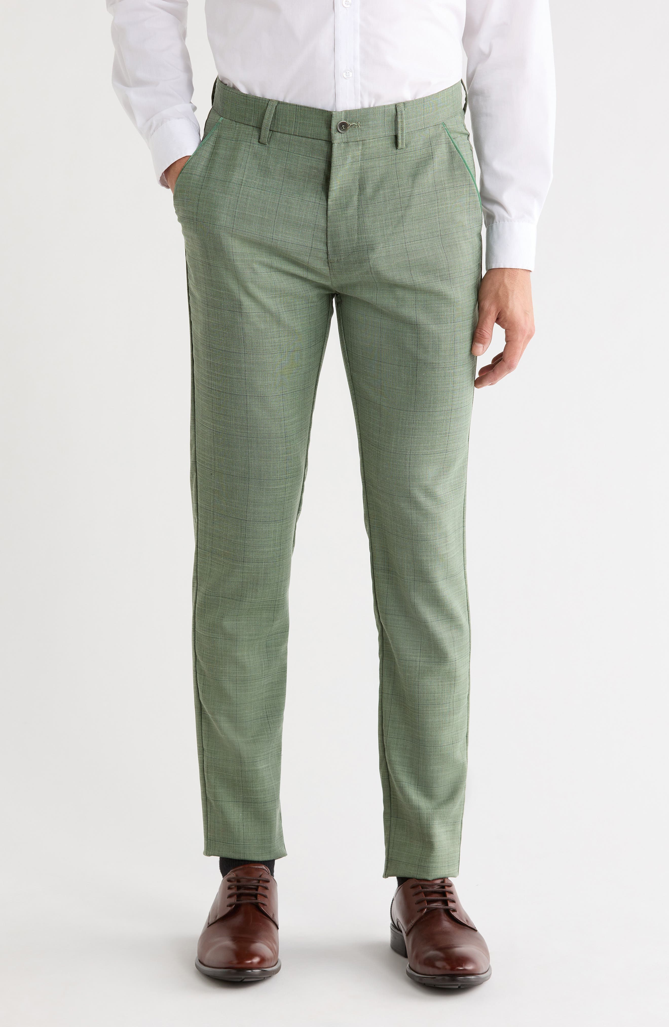 Plaid Straight Leg Trousers - image 1