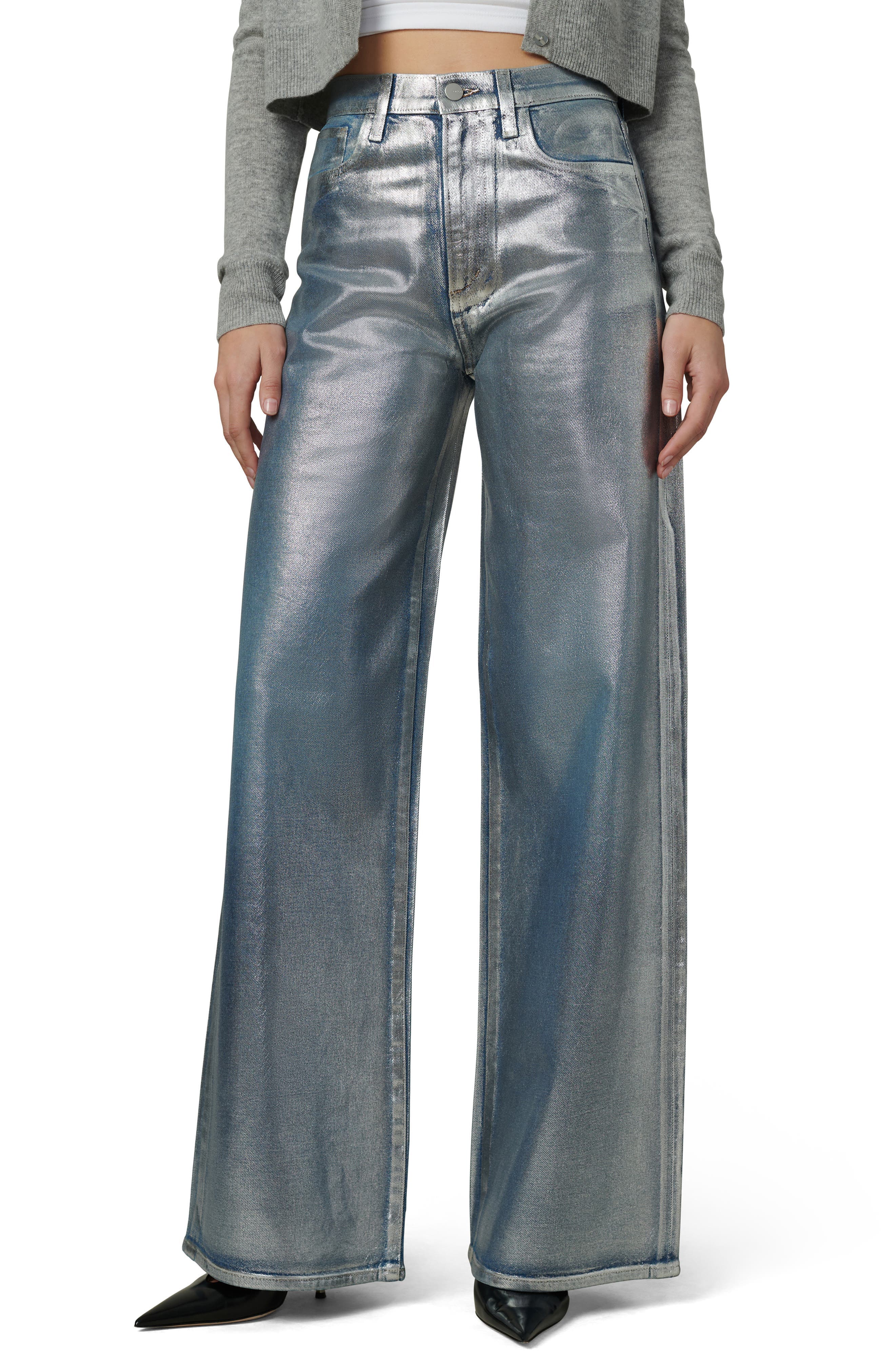The Mia Metallic High Waist Wide Leg Jeans - image 1