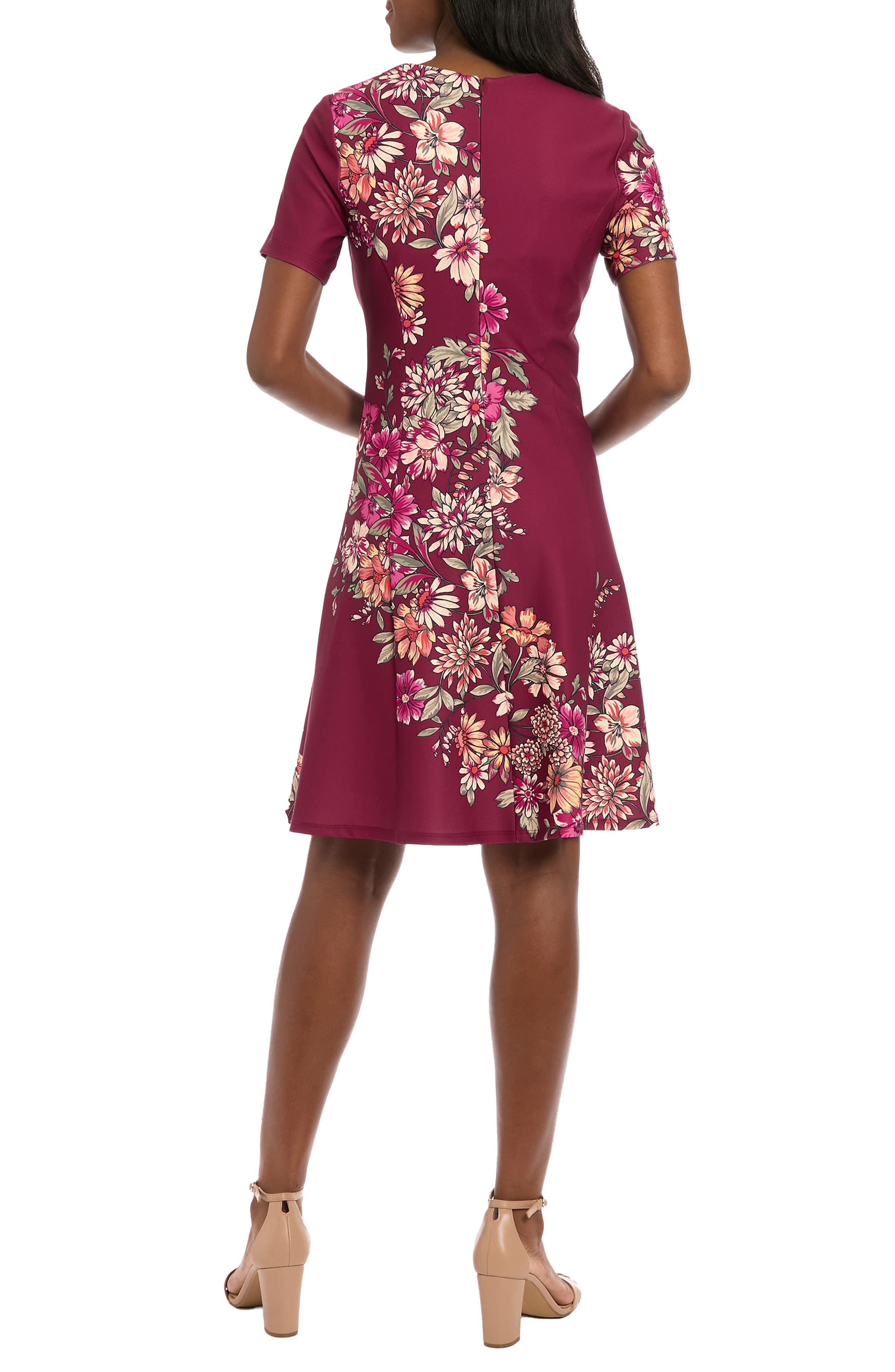 Square Neck Fit & Flare Scuba Dress - image 4