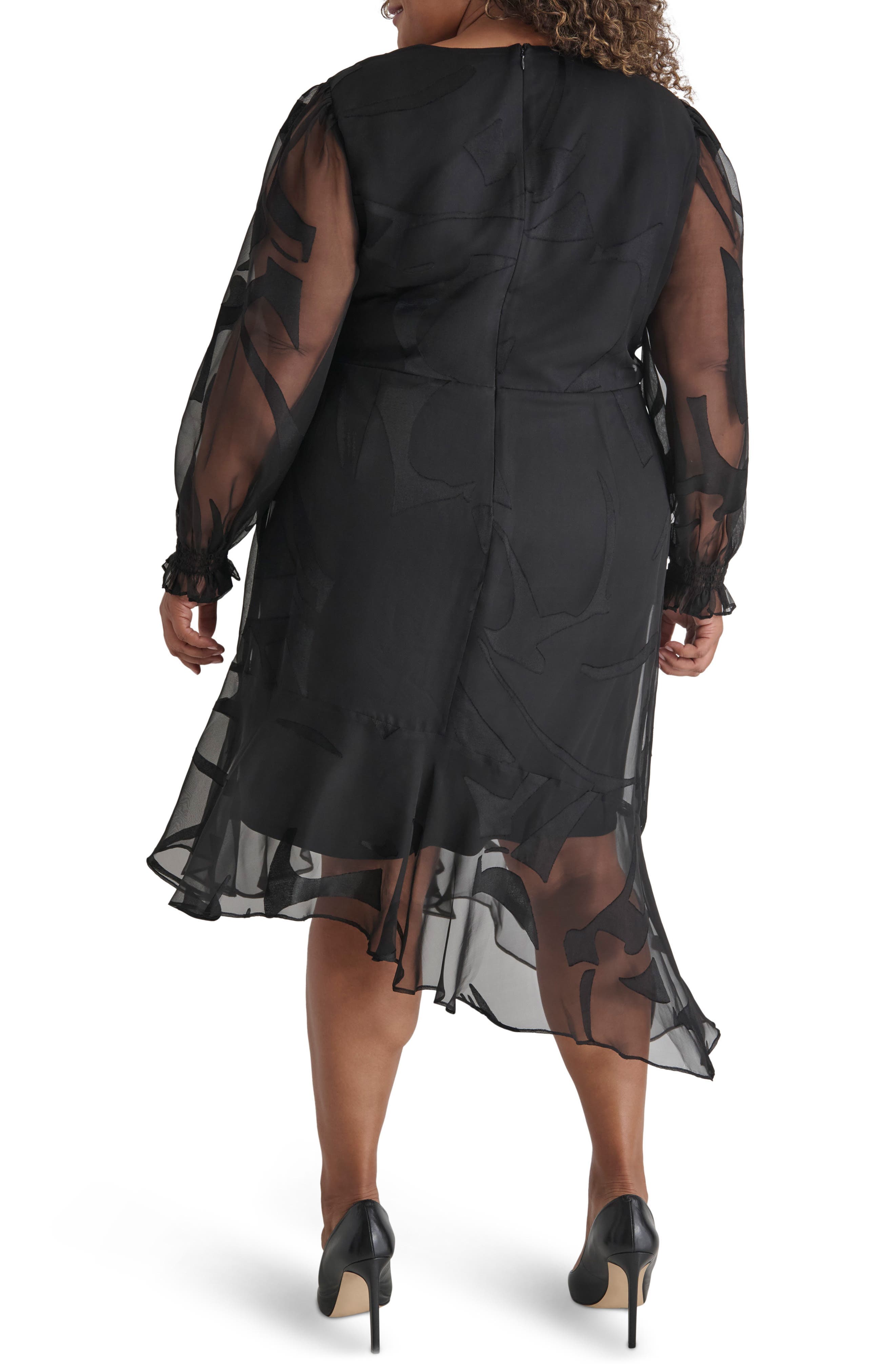 Long Sleeve Surplice Neck Dress - image 2