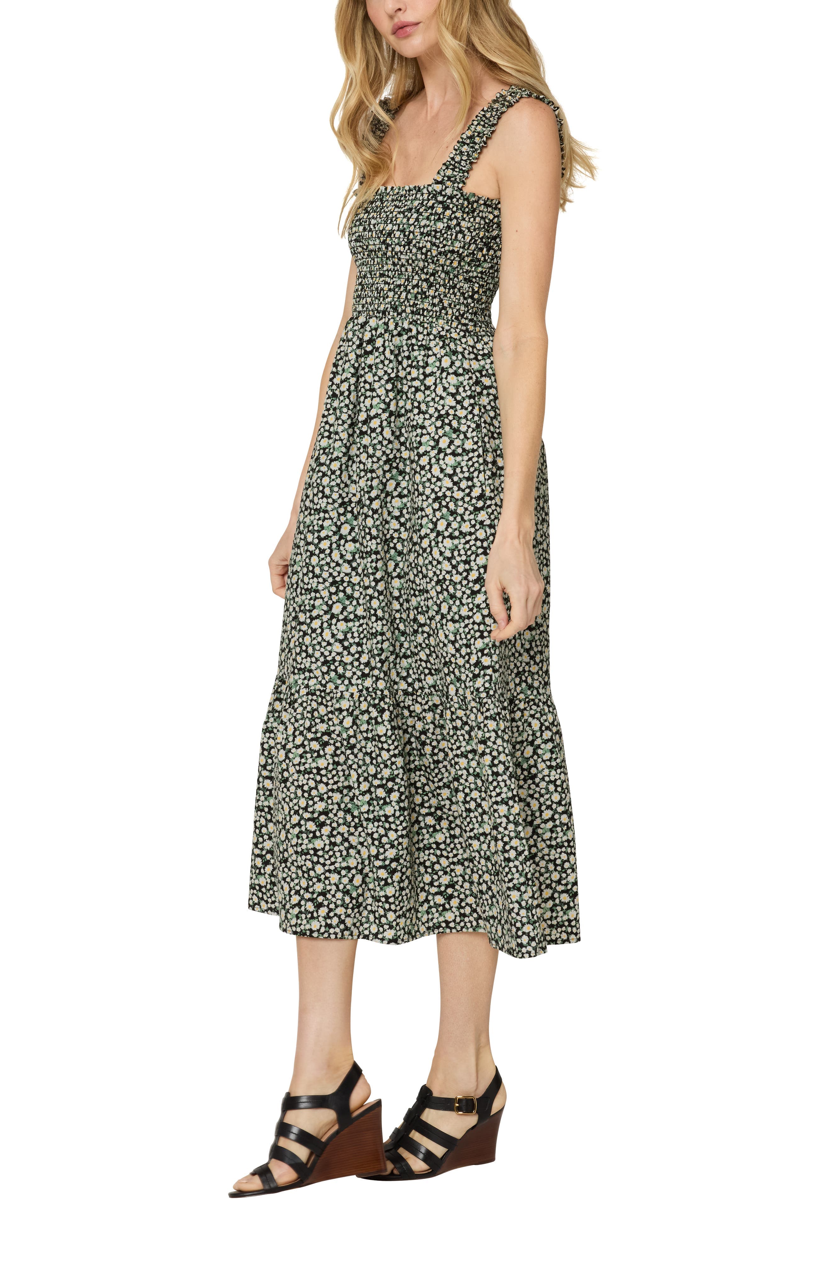 The Smocked Ruffle Tank Midi Dress - image 2