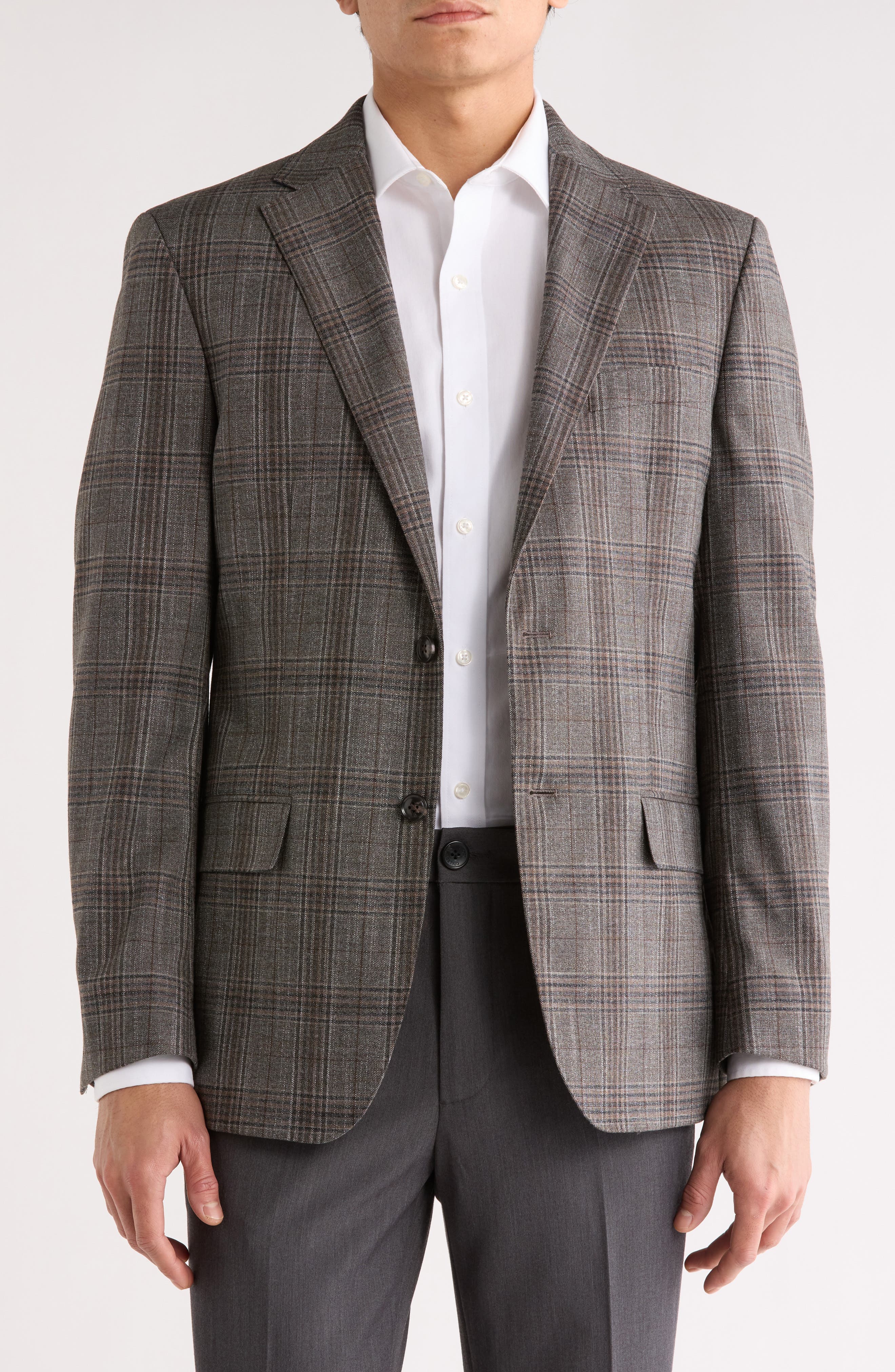 Plaid Notch Lapel Sport Coat - image 1