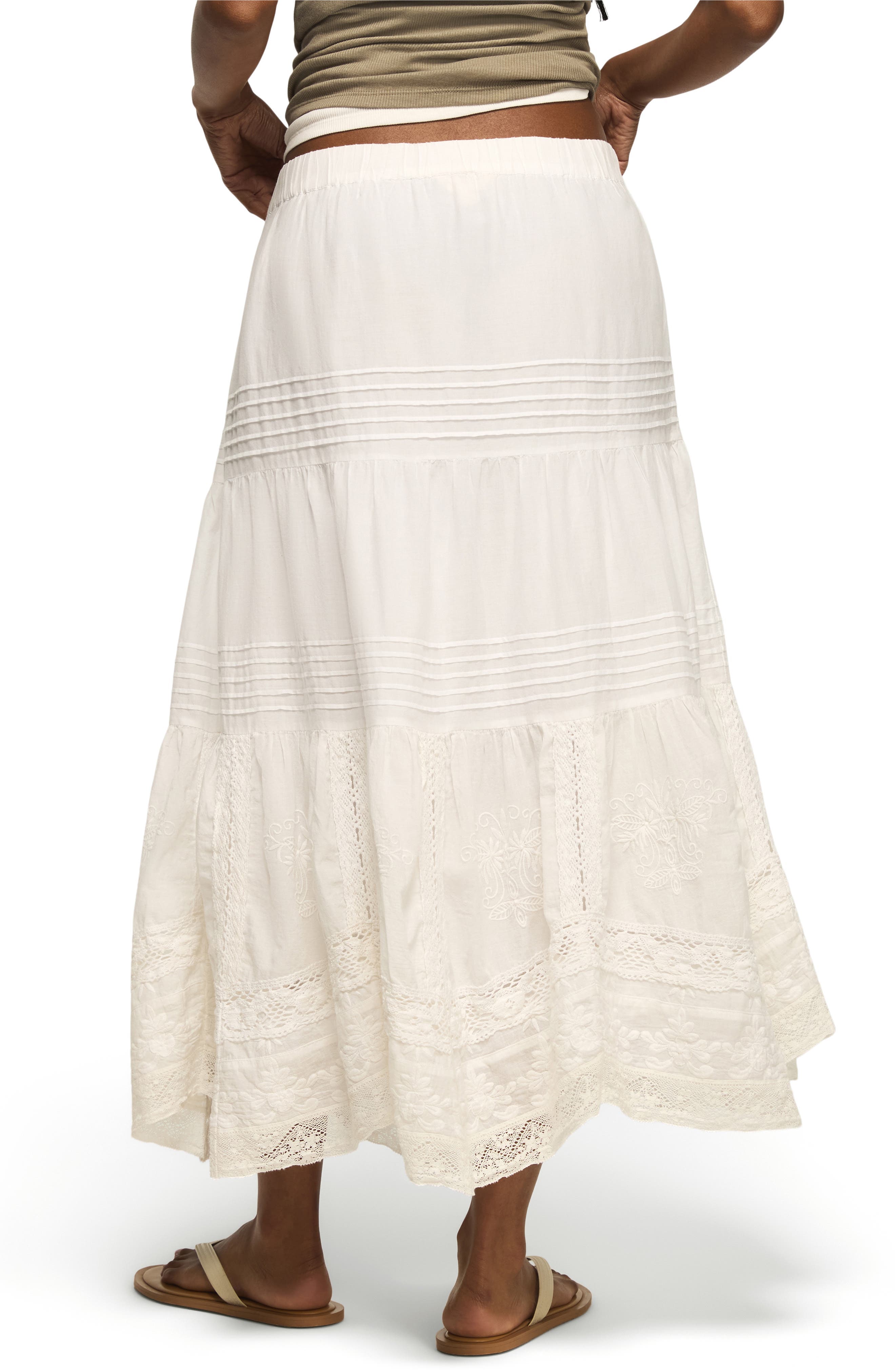 Lace & Embroidery Maxi Skirt - image 2