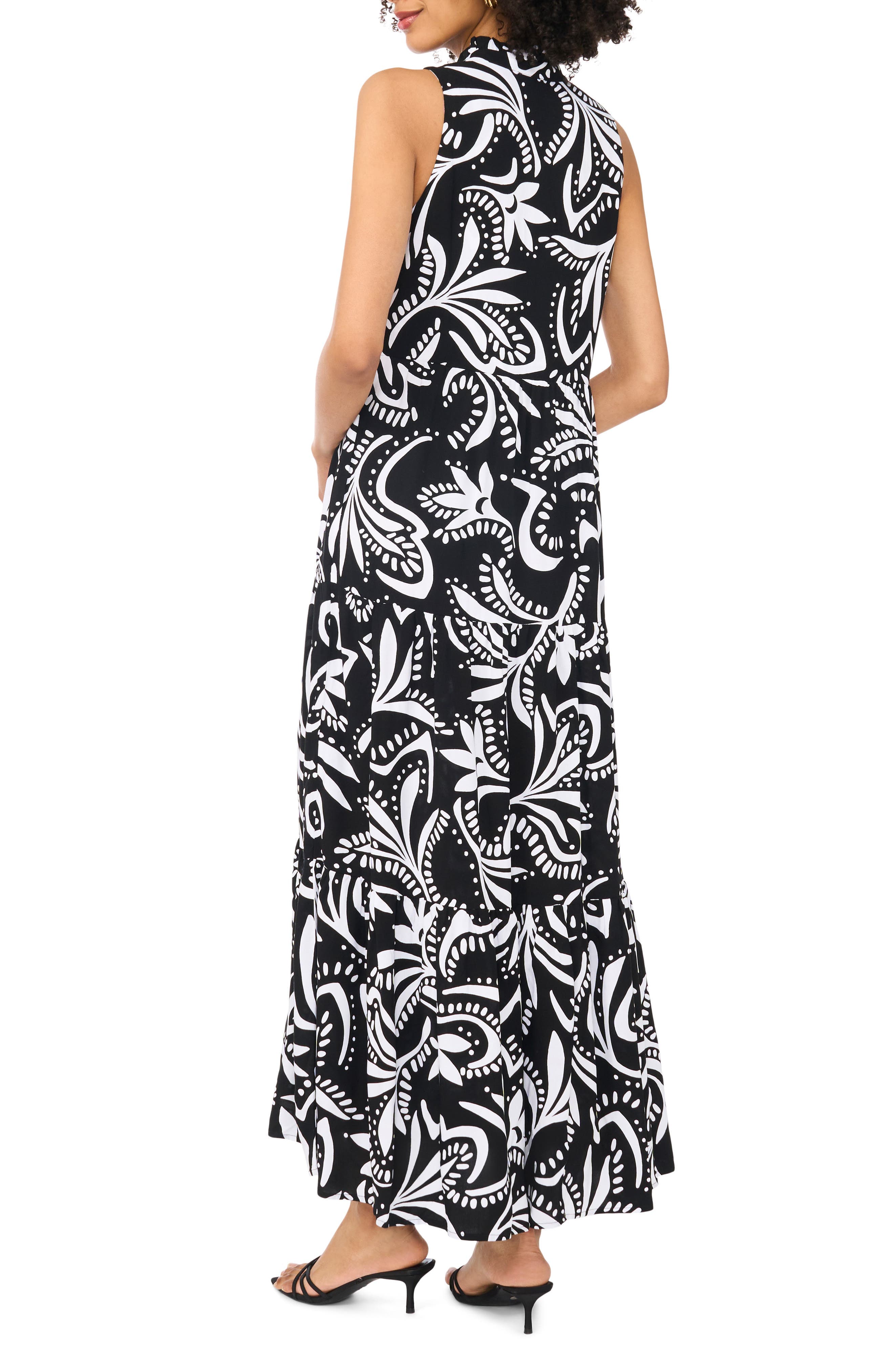Print Sleeveless Tiered Maxi Dress - image 2