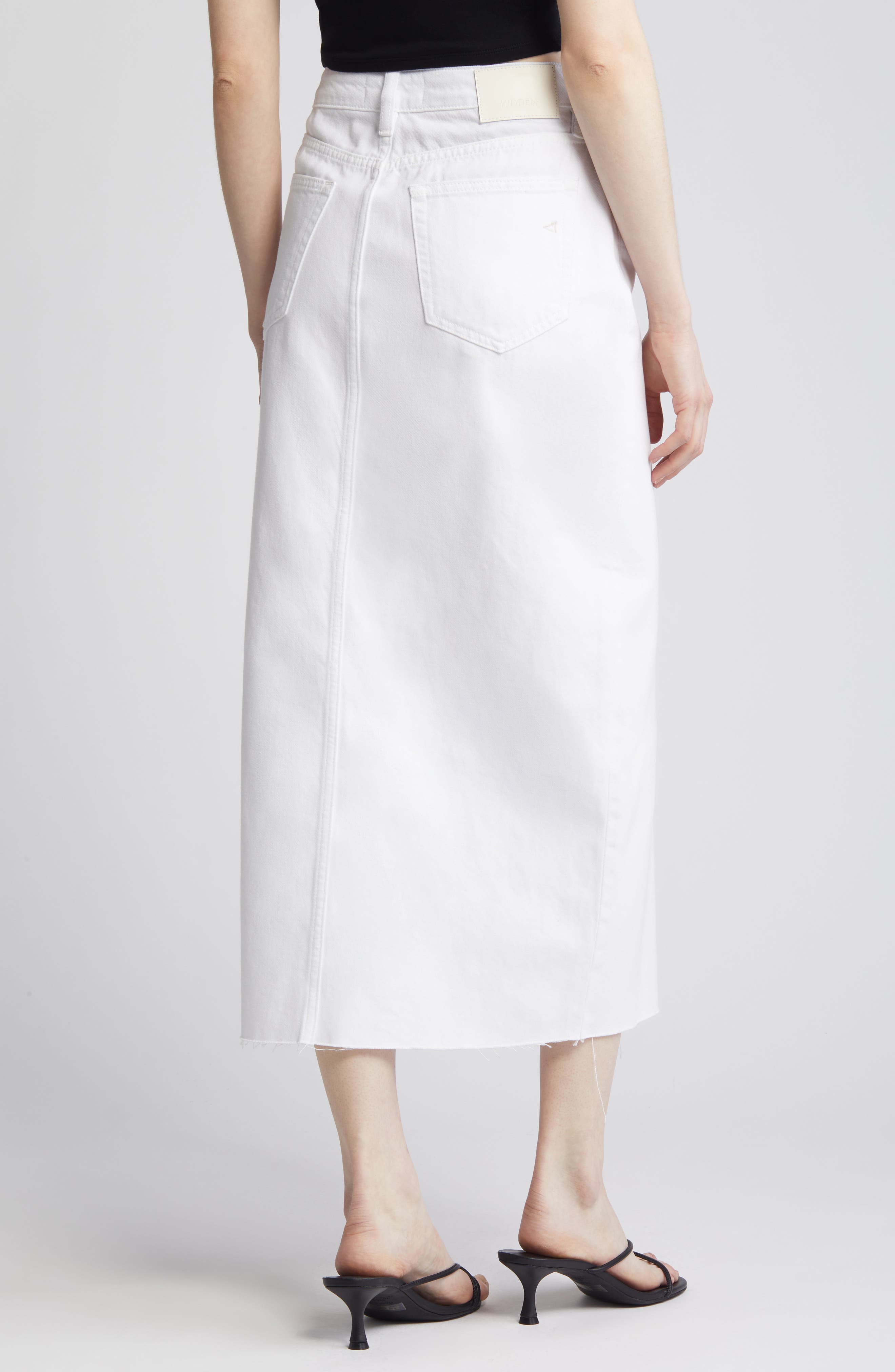 Front Slit Denim Midi Skirt - image 2