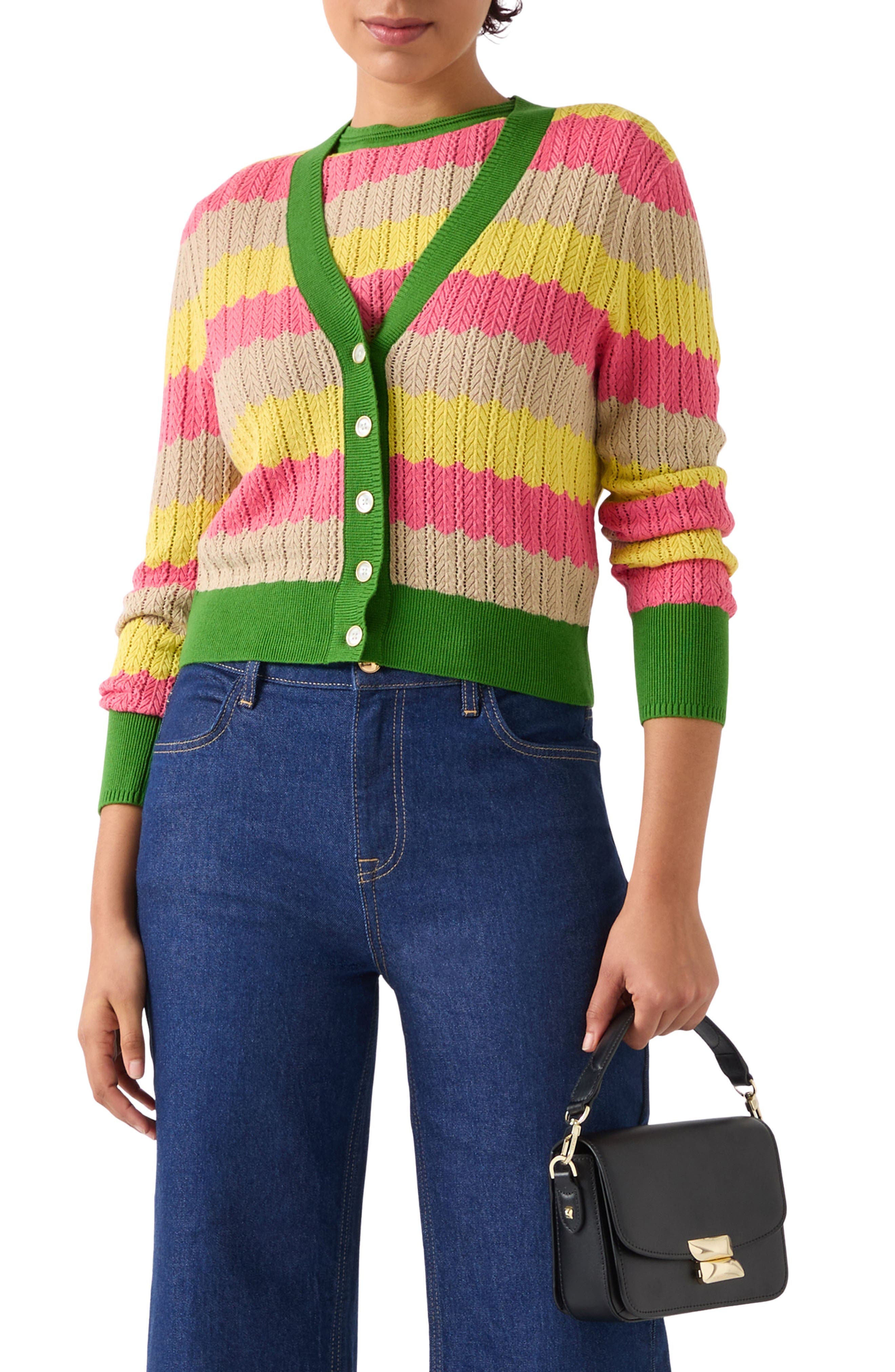 Cinzia Zigzag Pointelle Cardigan - image 1