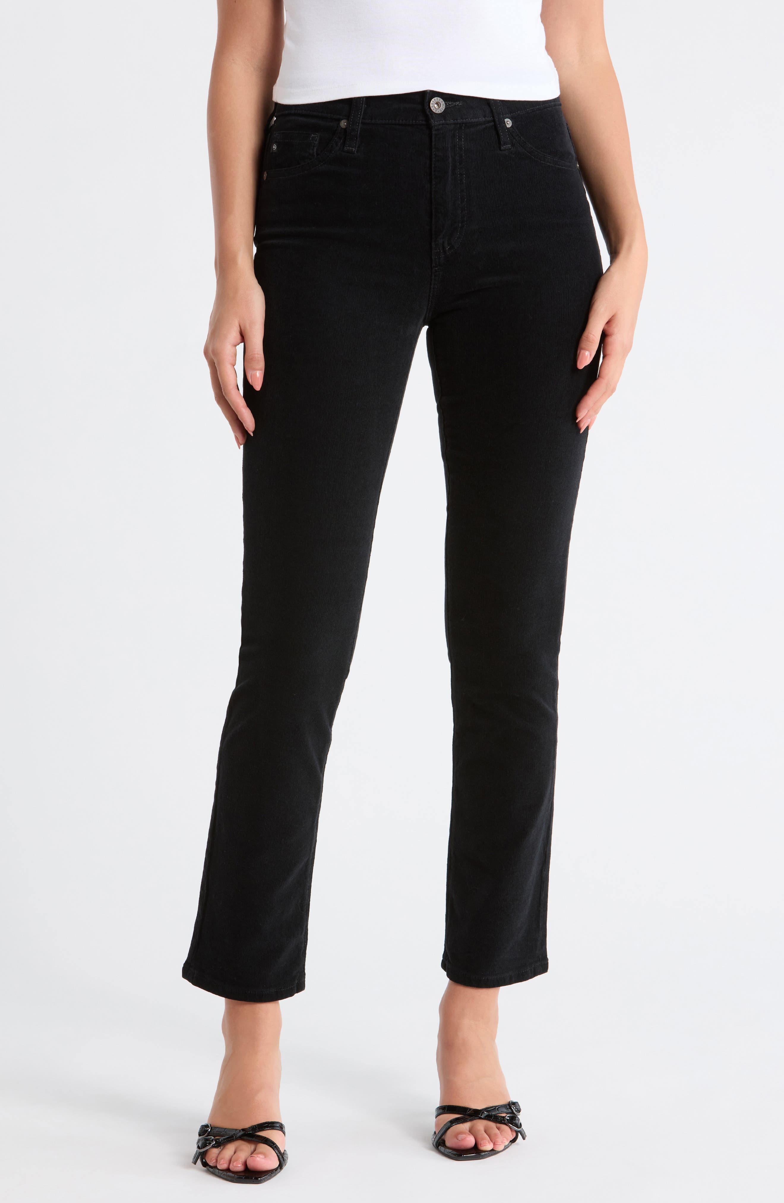 Mari High Waist Slim Ankle Straight Leg Corduroy Pants - image 1