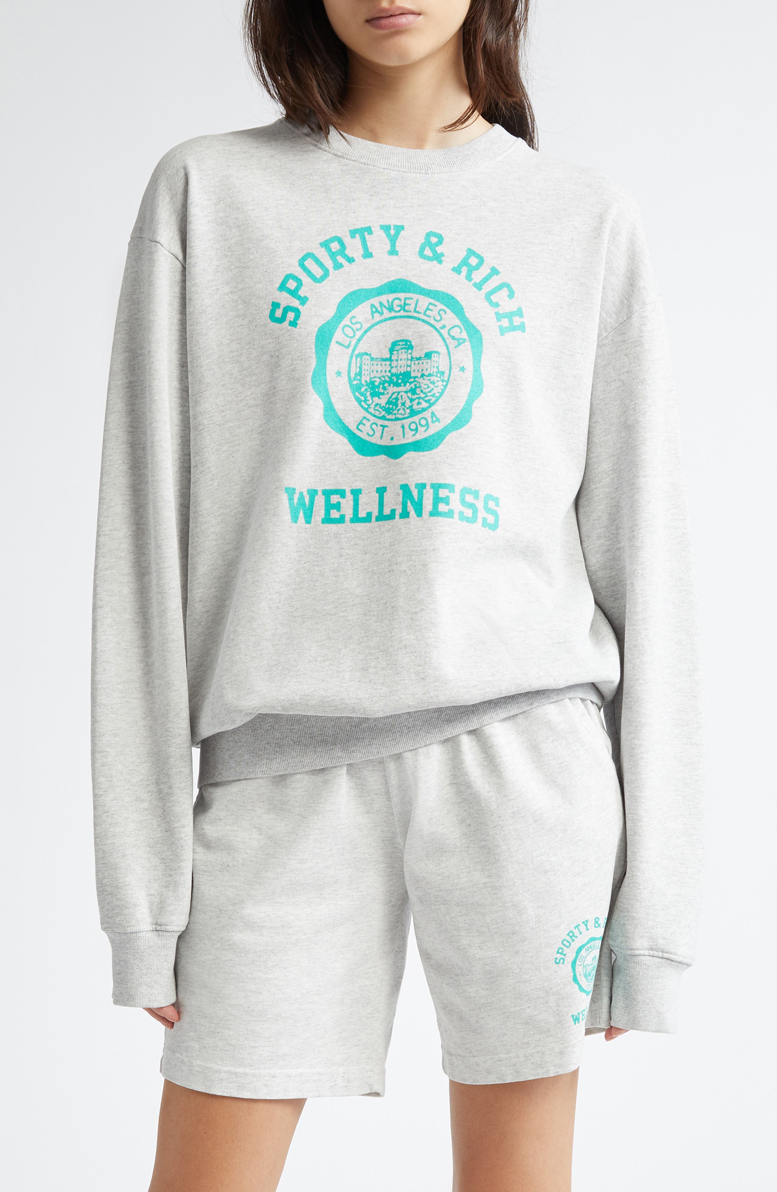 Emblem Crewneck Cotton Blend Sweatshirt - image 1