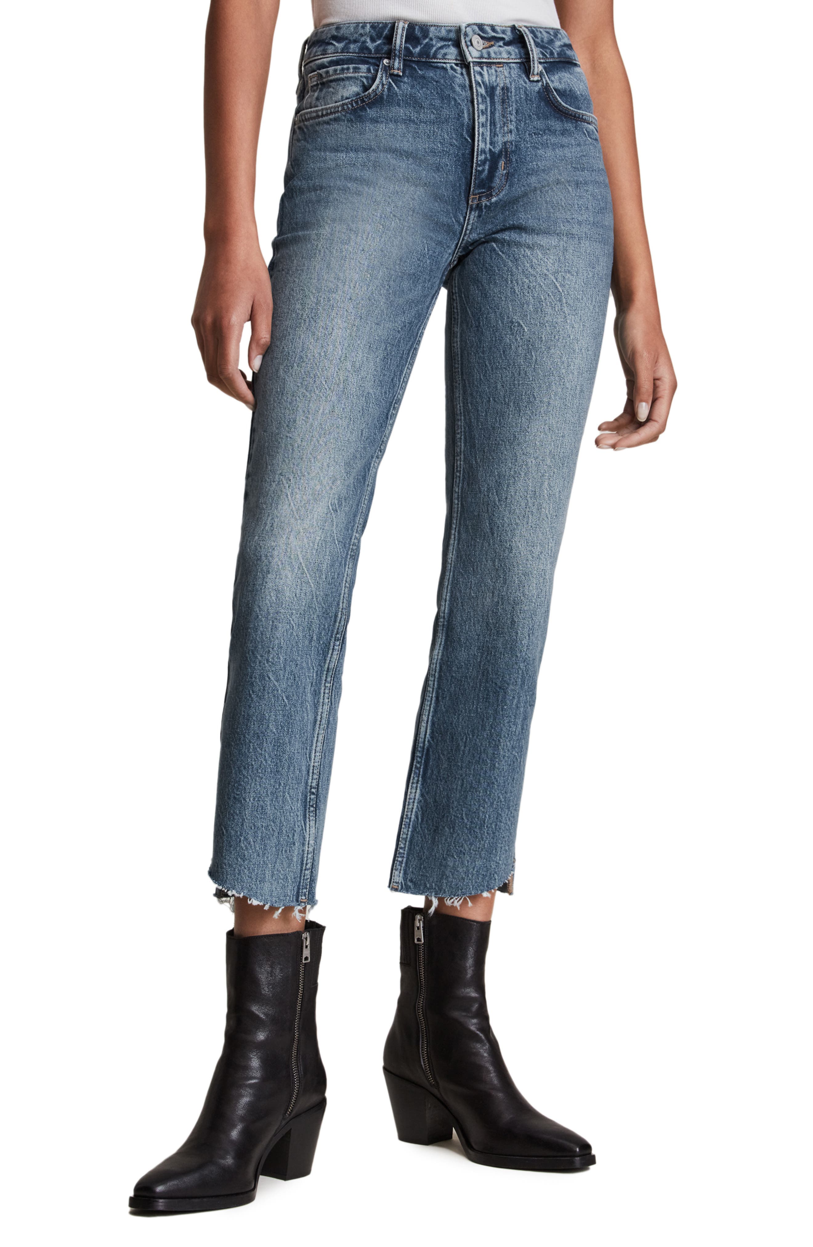 Barely Crop Step Hem High Waist Jeans - image 1
