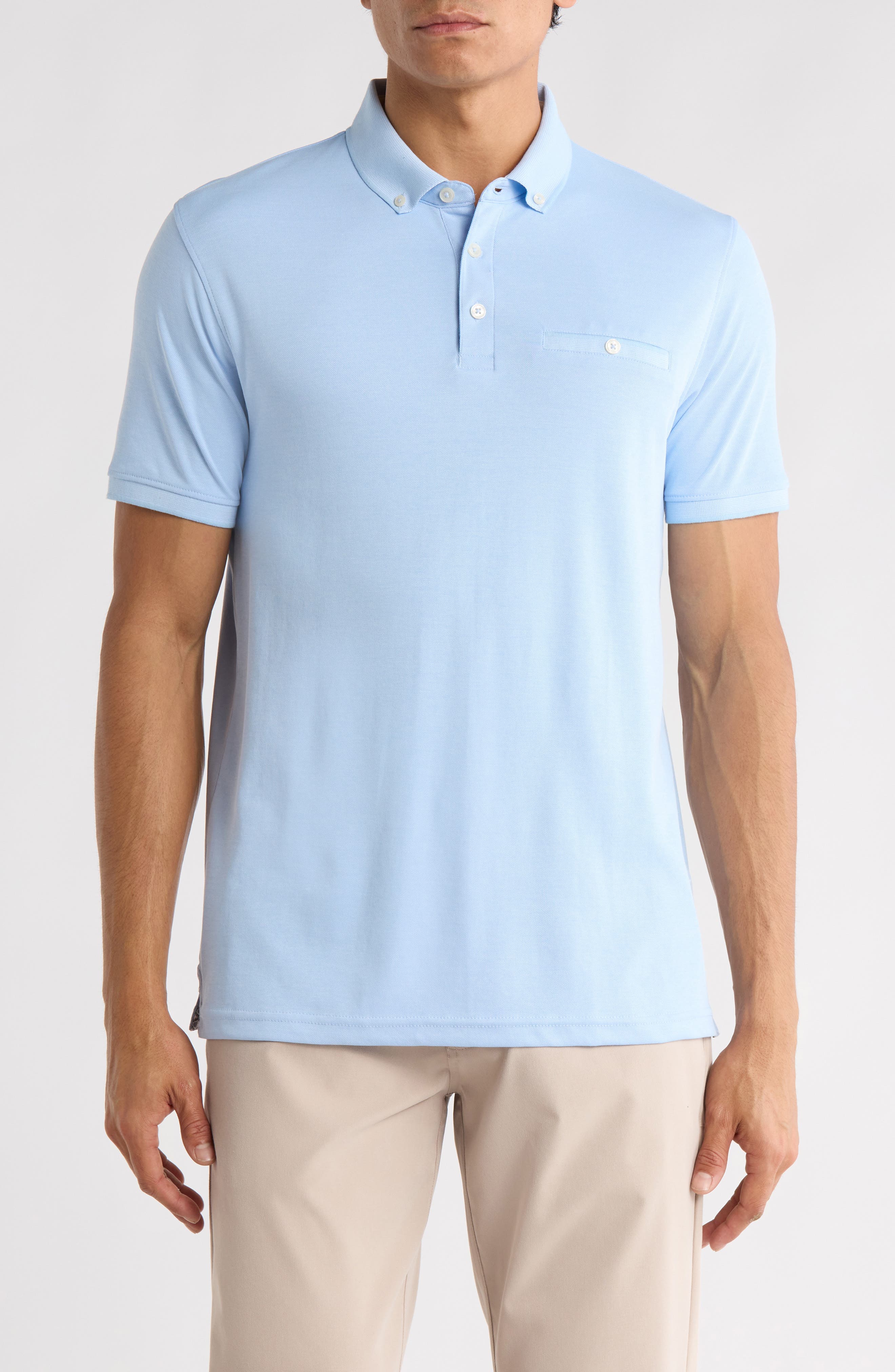 Powder Blue Knit Polo - image 1