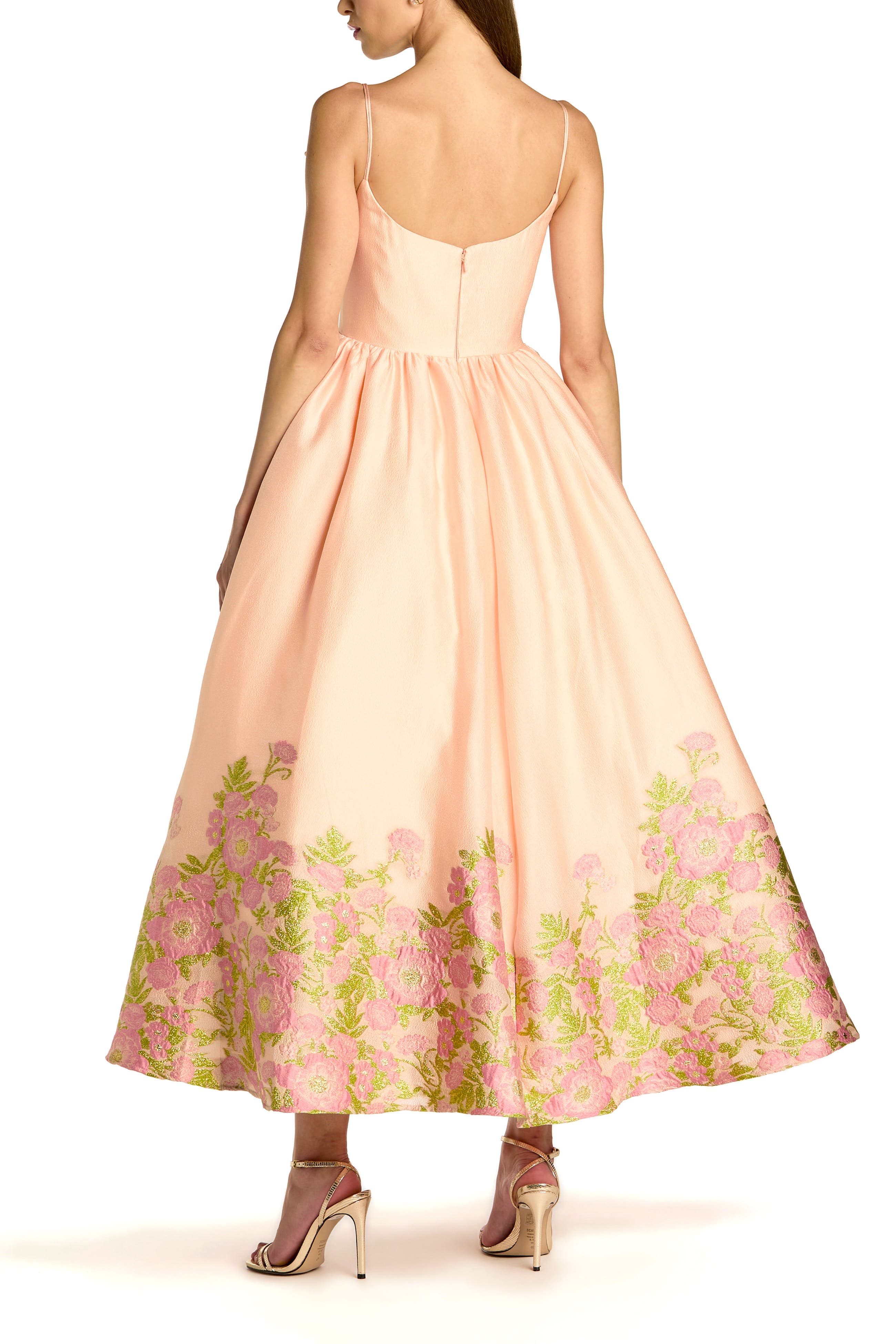 Spaghetti Strap Organza Midi Dress With Bow Detail - image 2