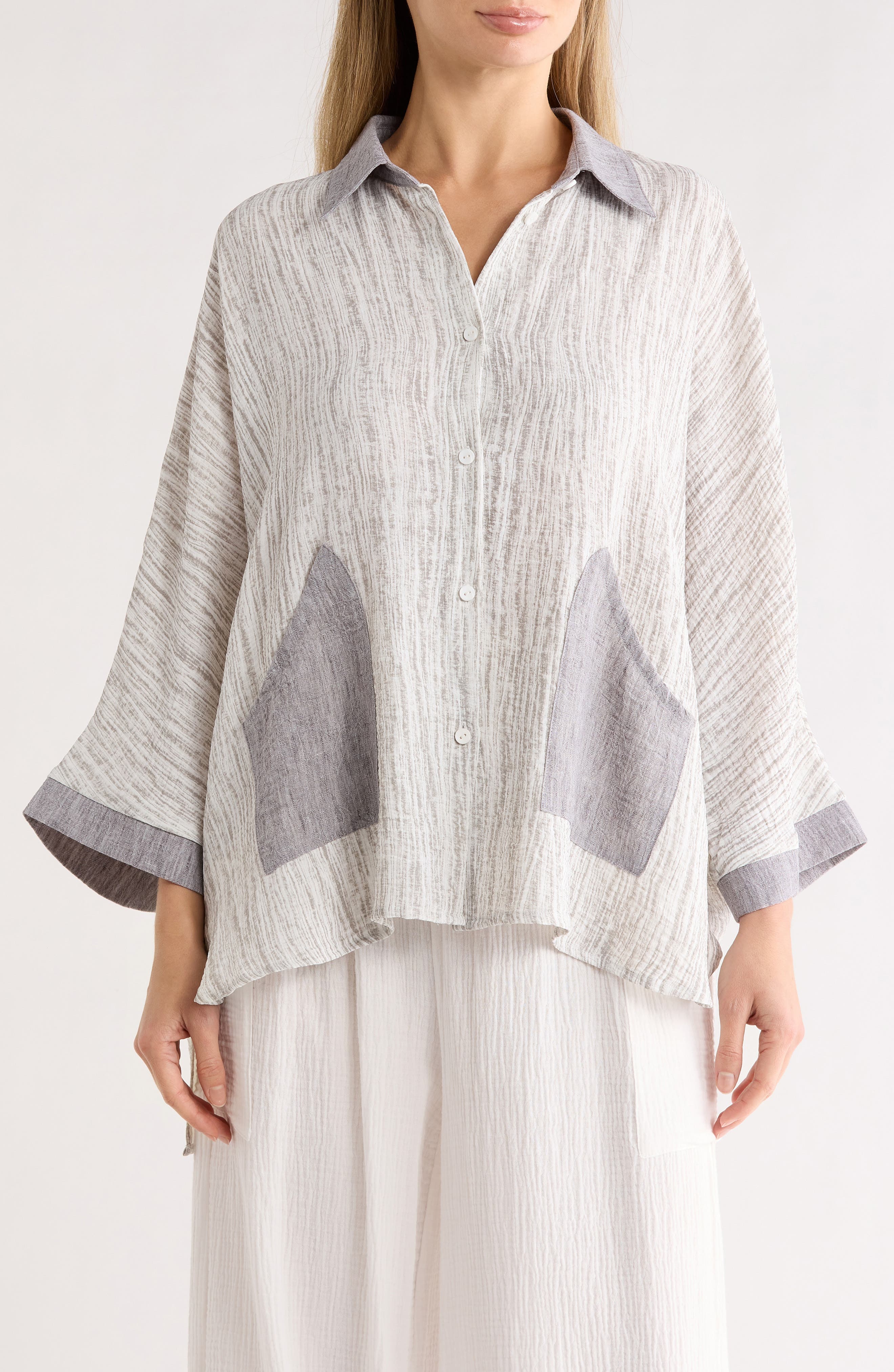 Boxy Patch Pocket Button-Up Shirt - image 1