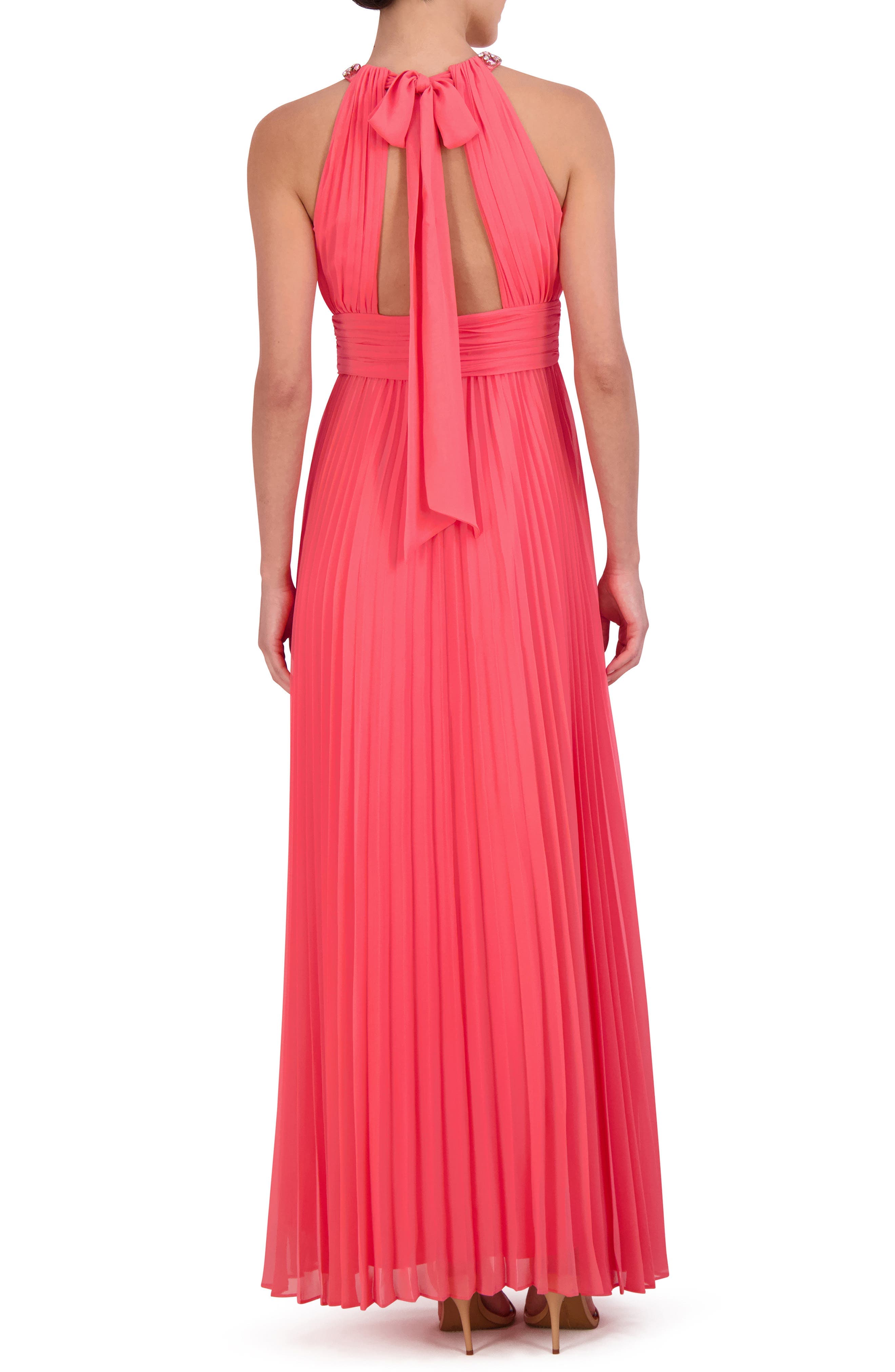 Crystal Detail Pleated Gown - image 2