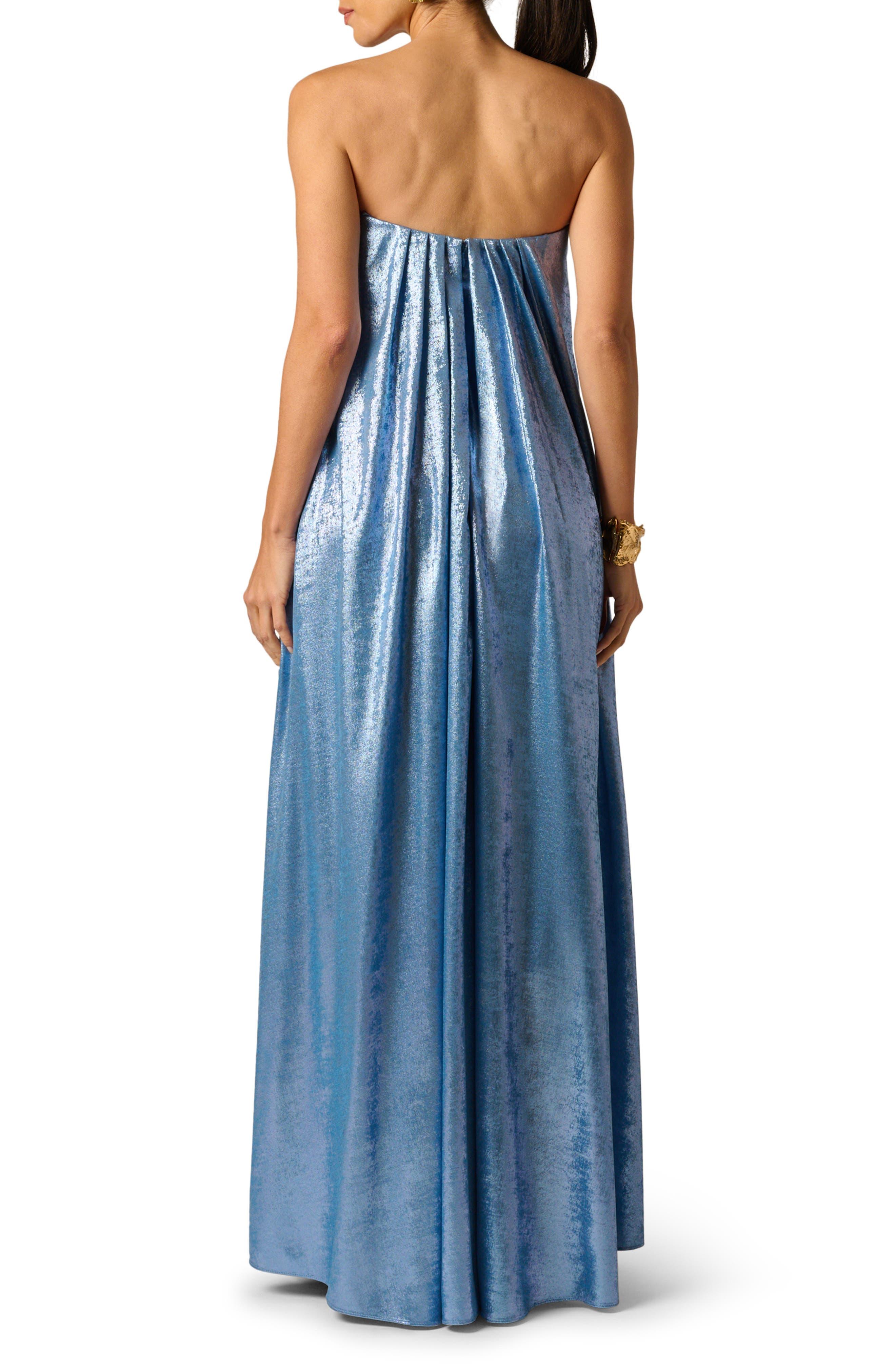 Foil Chiffon Strapless Gown - image 2