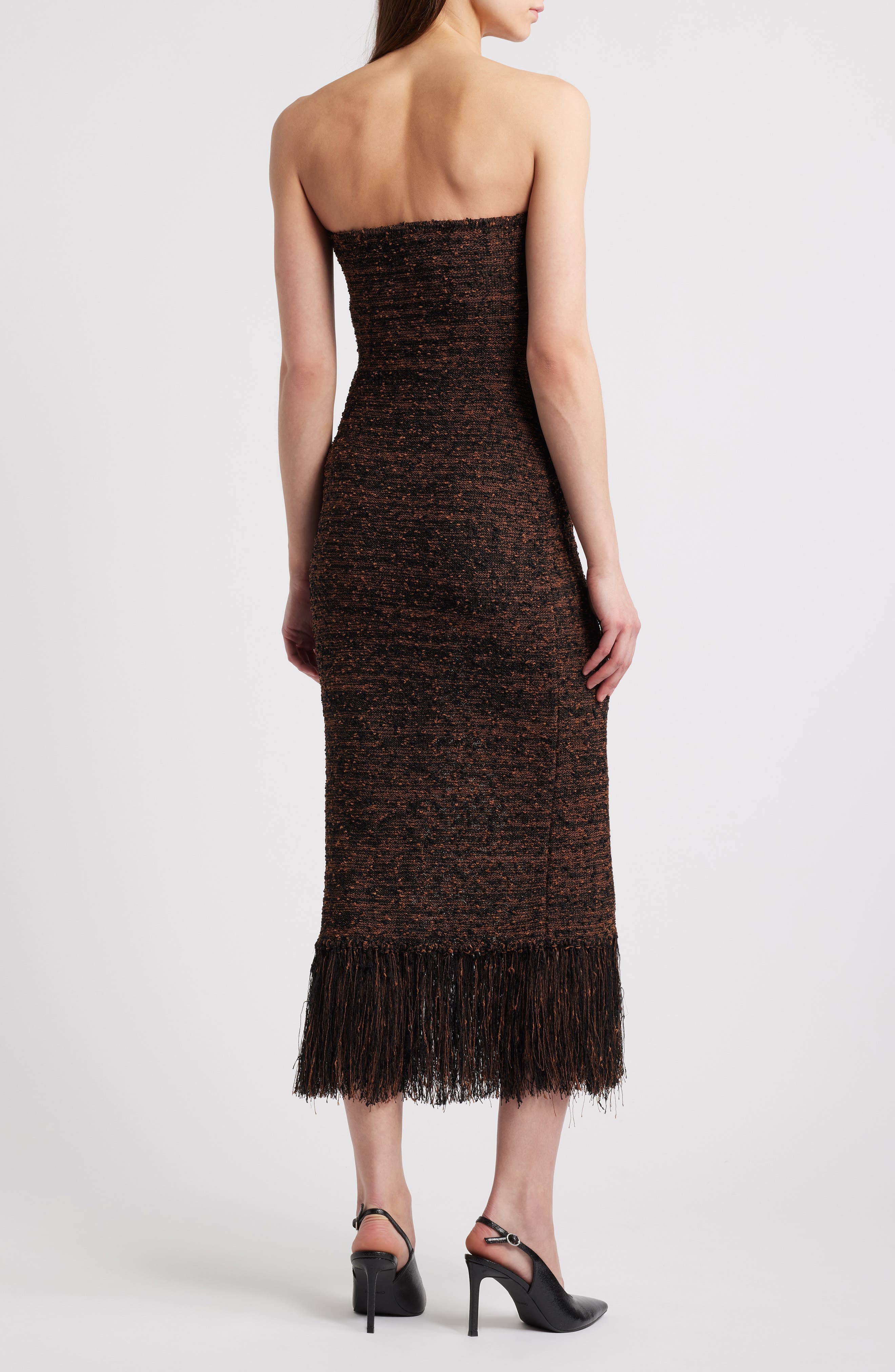 Strapless Fringe Boucle Dress - image 2