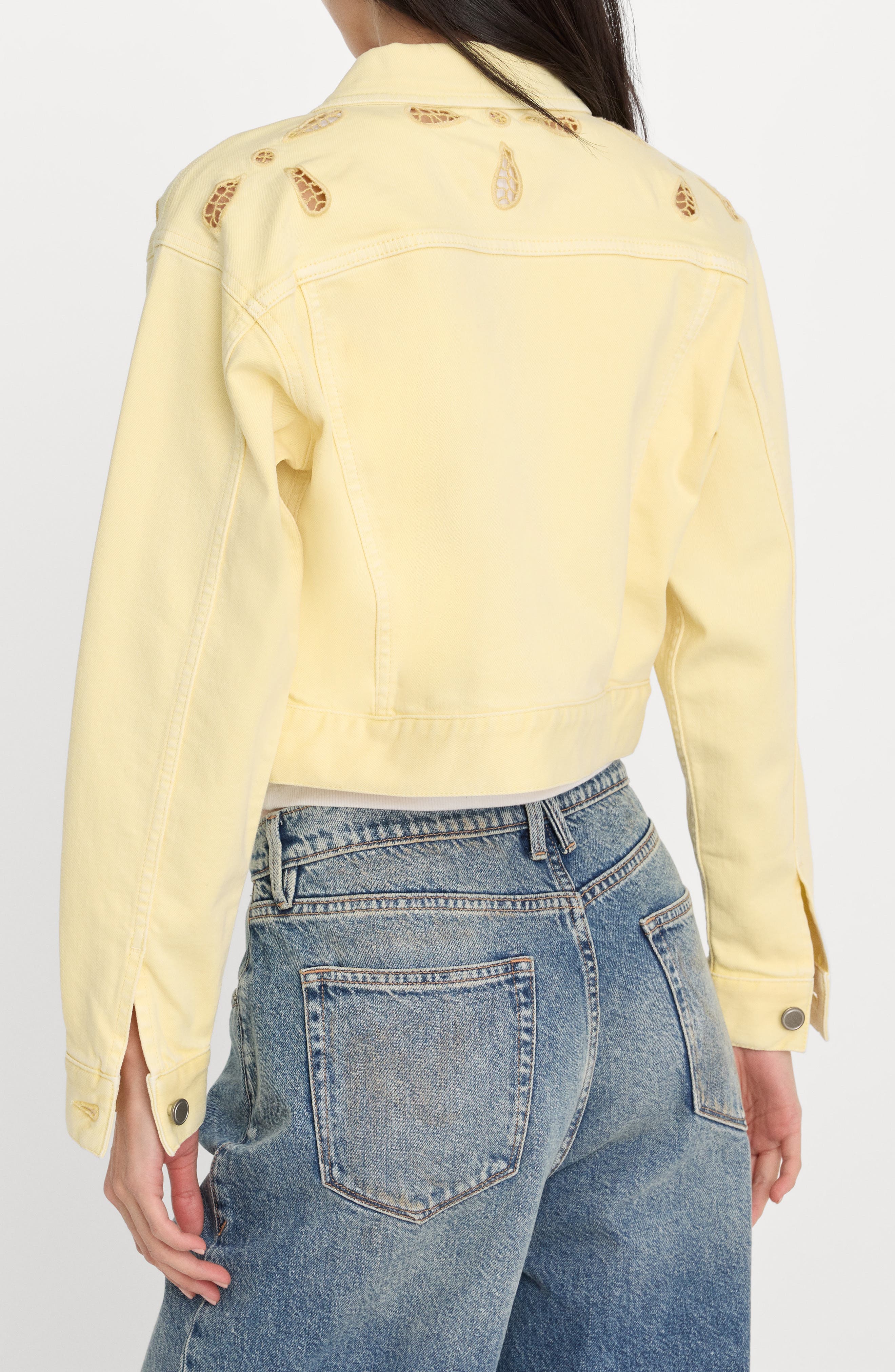 Essential Embroidered Crop Denim Jacket - image 2