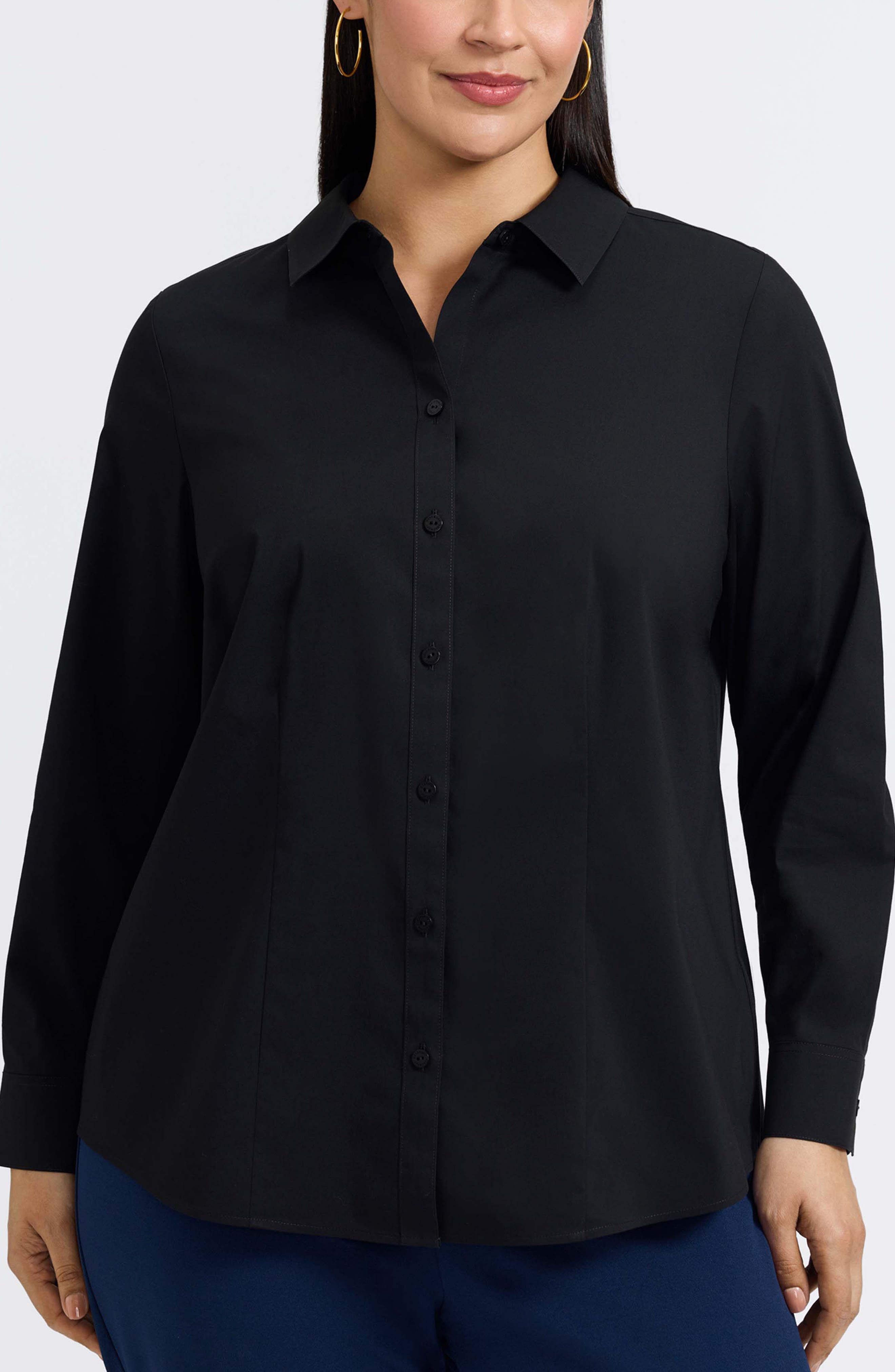 June Non-Iron Stretch Cotton Blend Button-Up Shirt - image 1