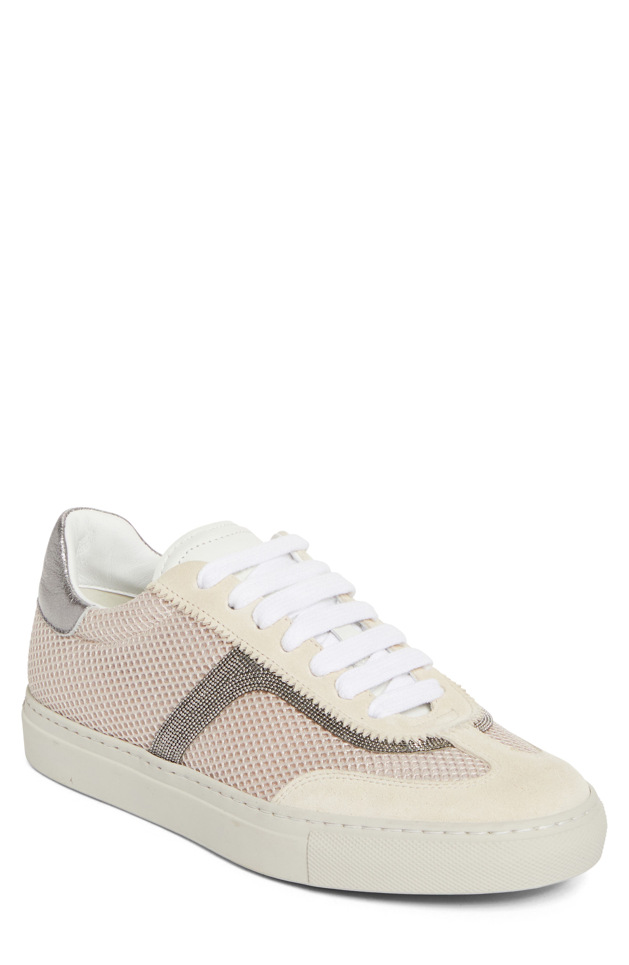 Monili Trim Mixed Media Low Top Sneaker - image 1