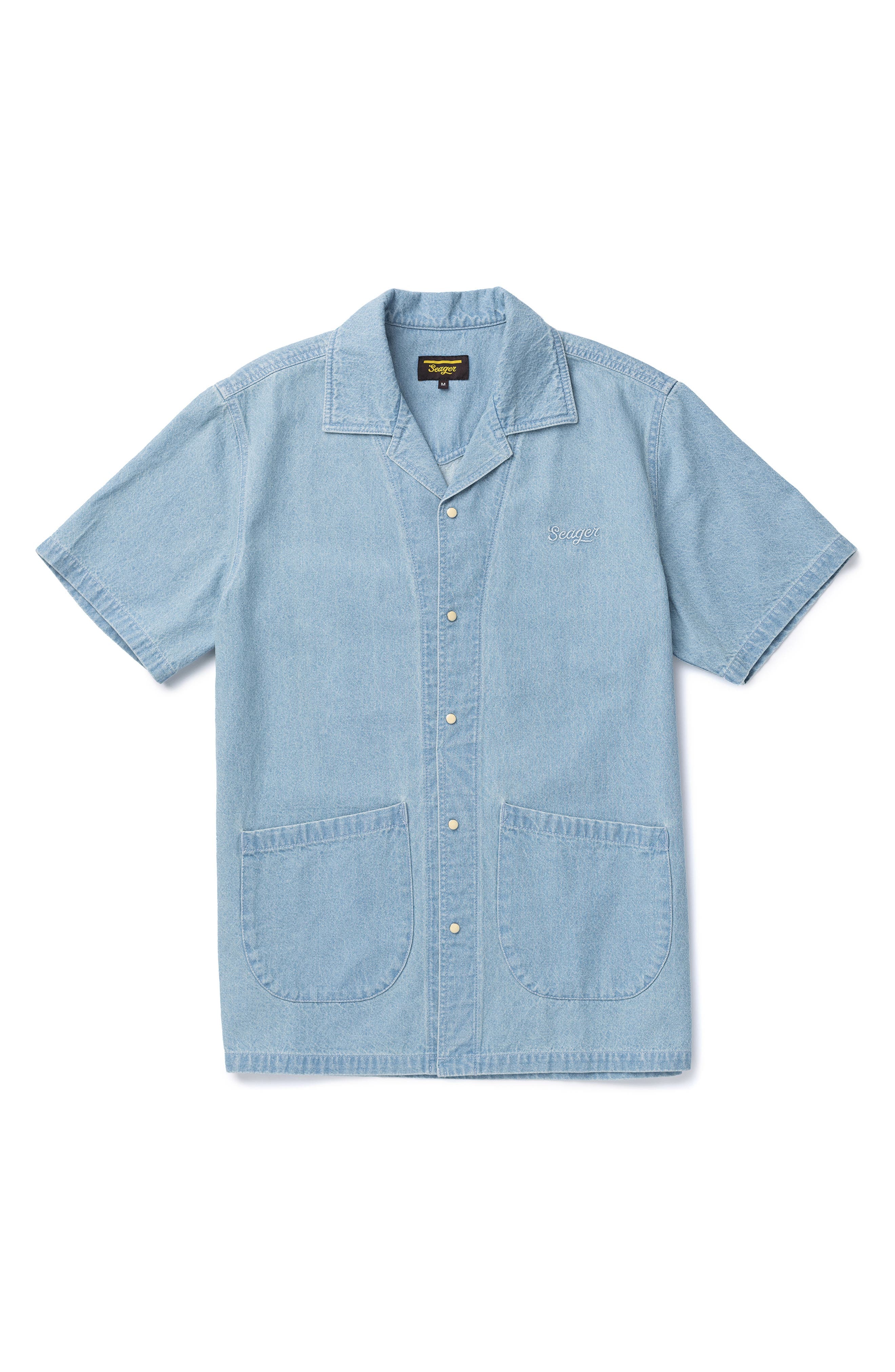 Southpaw Whippersnapper Cotton Chambray Snap-Up Shirt - image 1