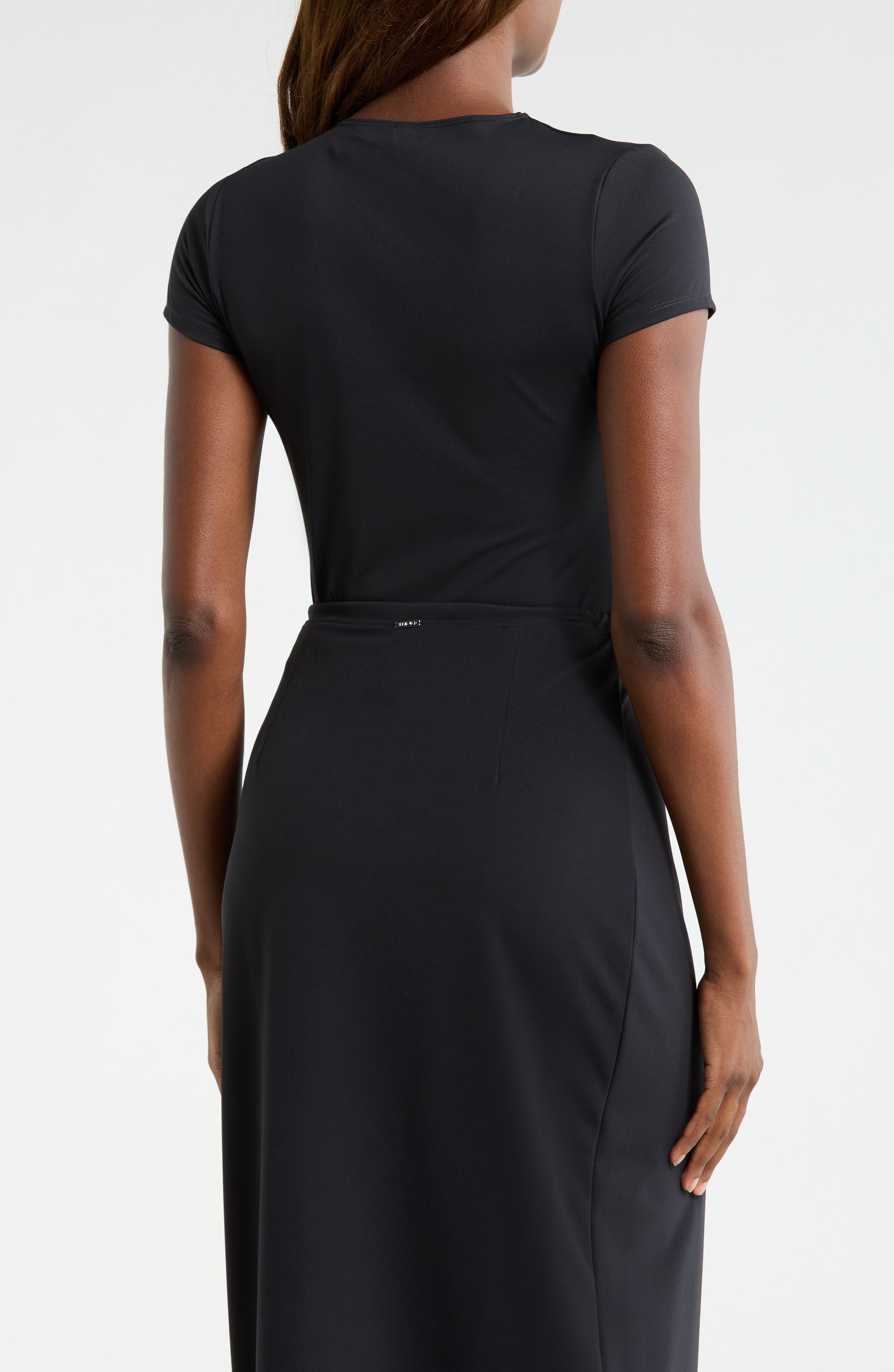 Asymmetric Twist Neck Crop T-Shirt - image 2