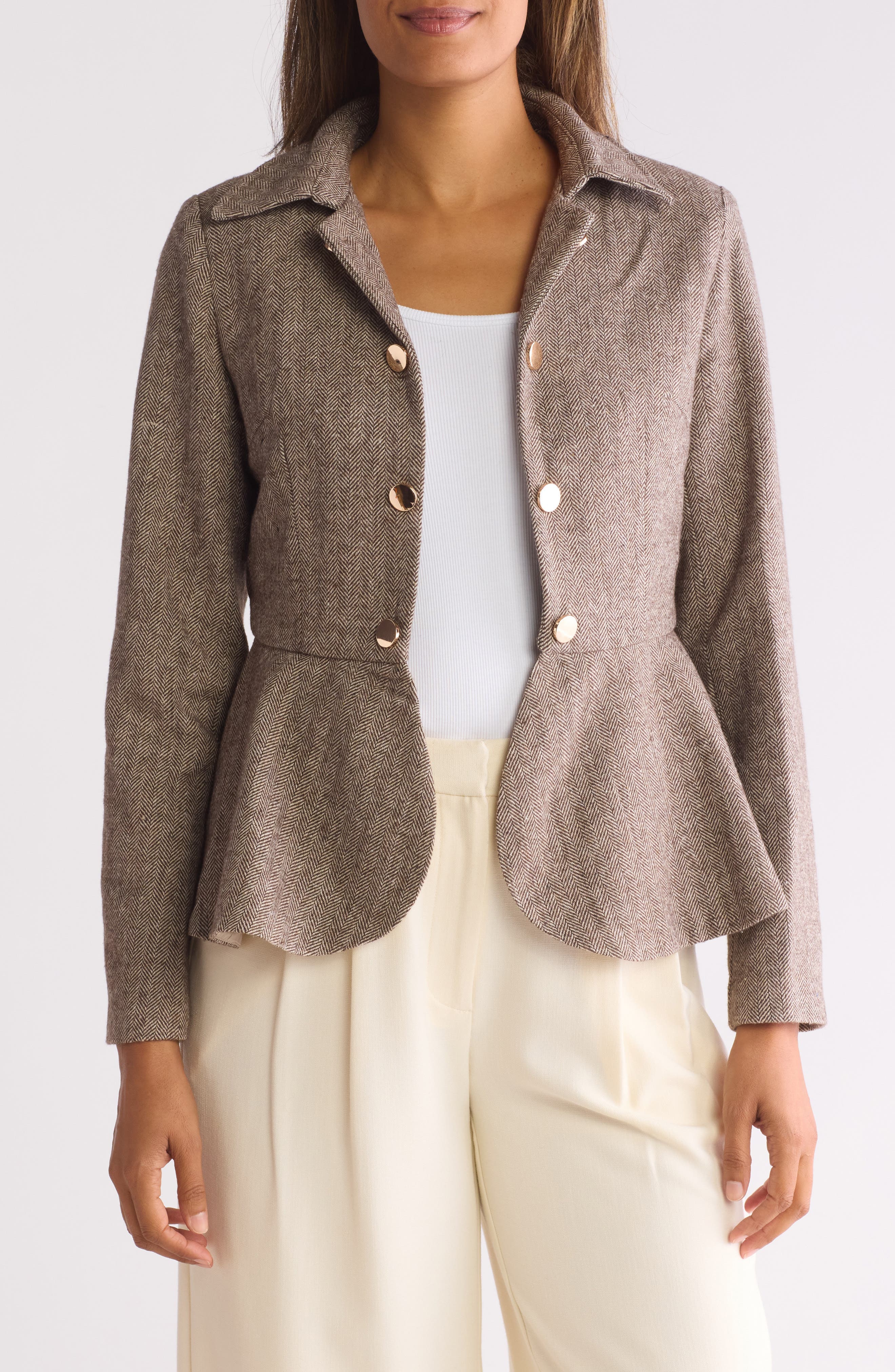 Herringbone Peplum Jacket - image 1