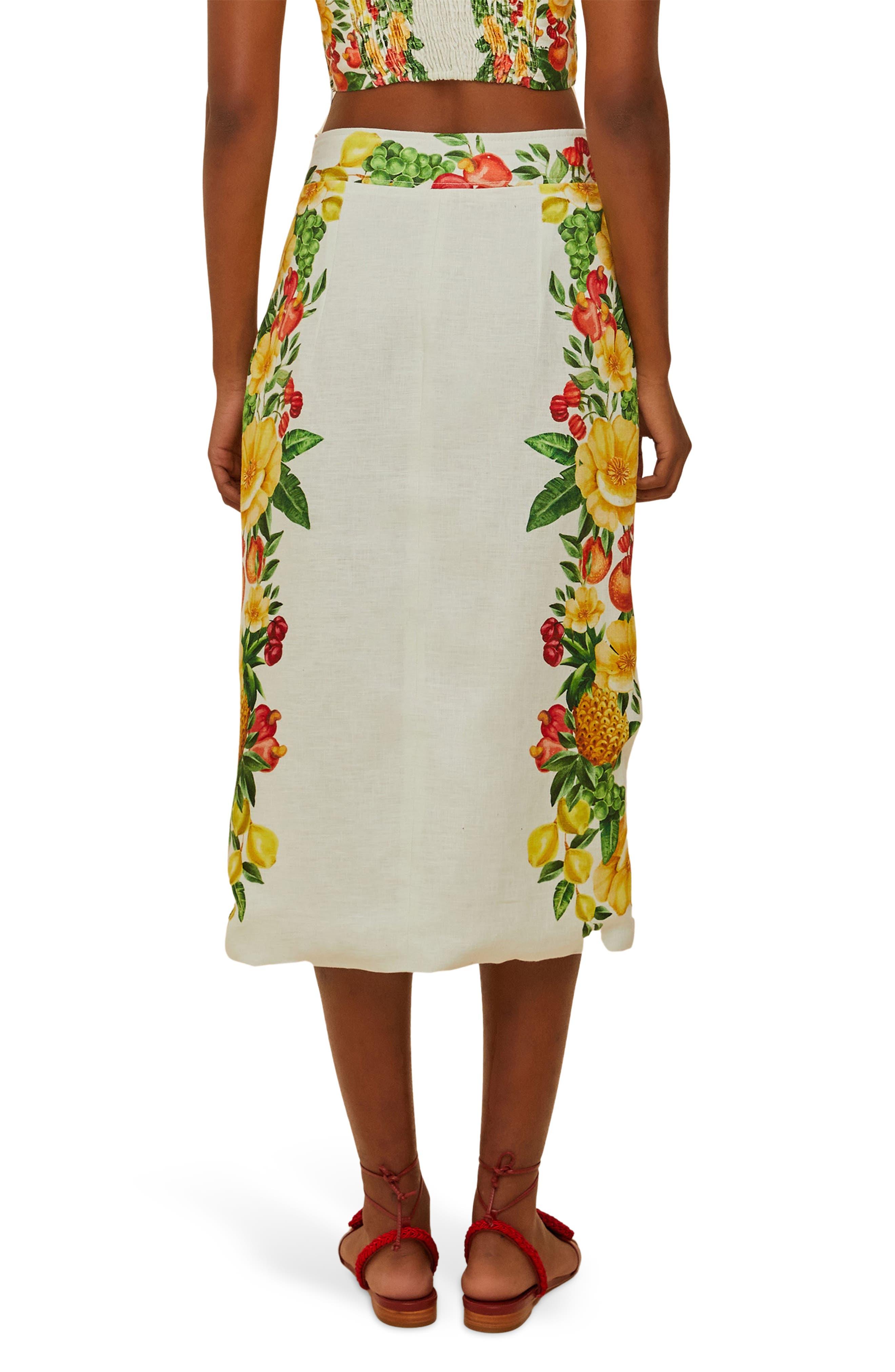 Picnic Flowers Button Midi Skirt - image 2