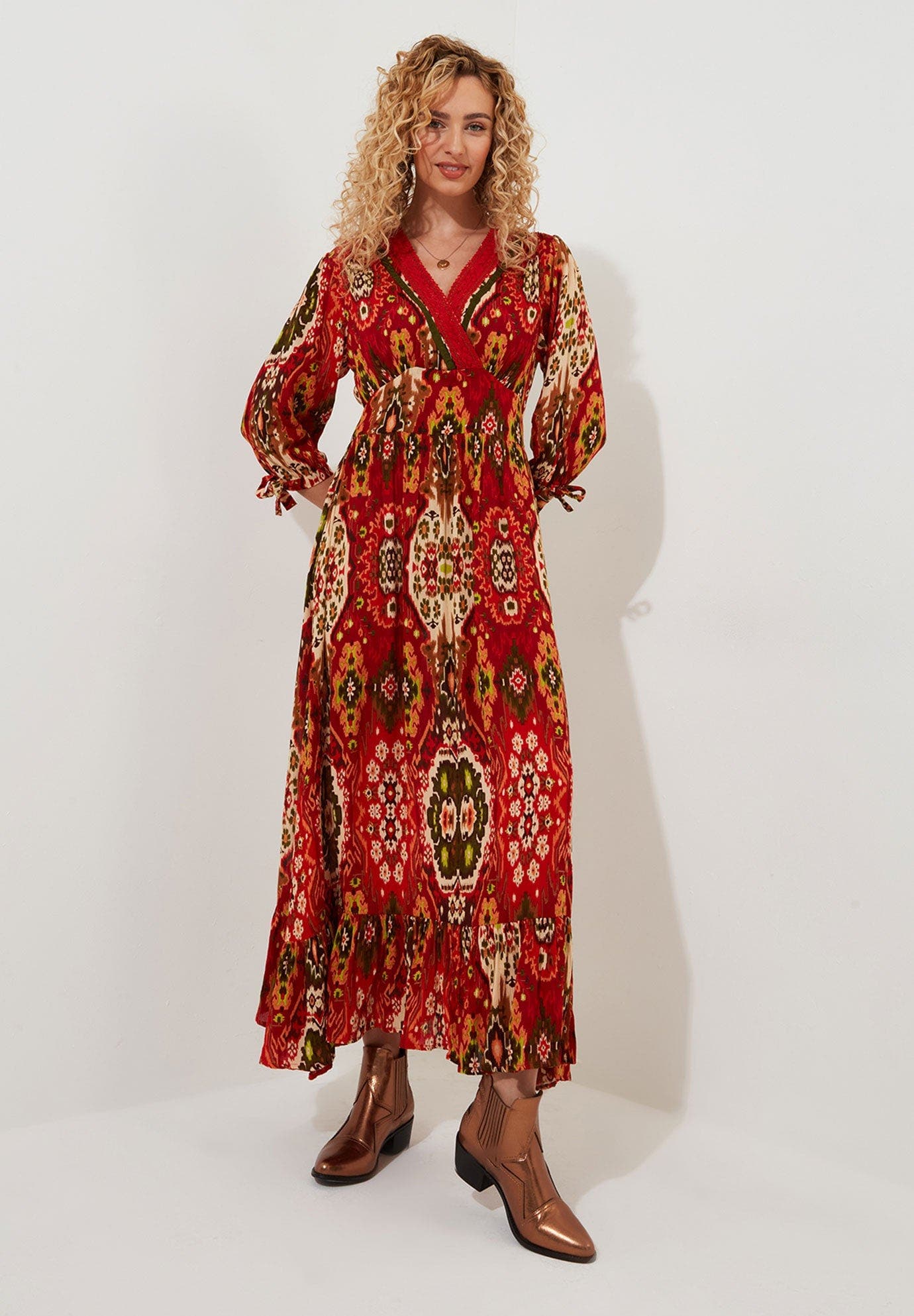 Surplice Flounce Maxi Dress - image 1