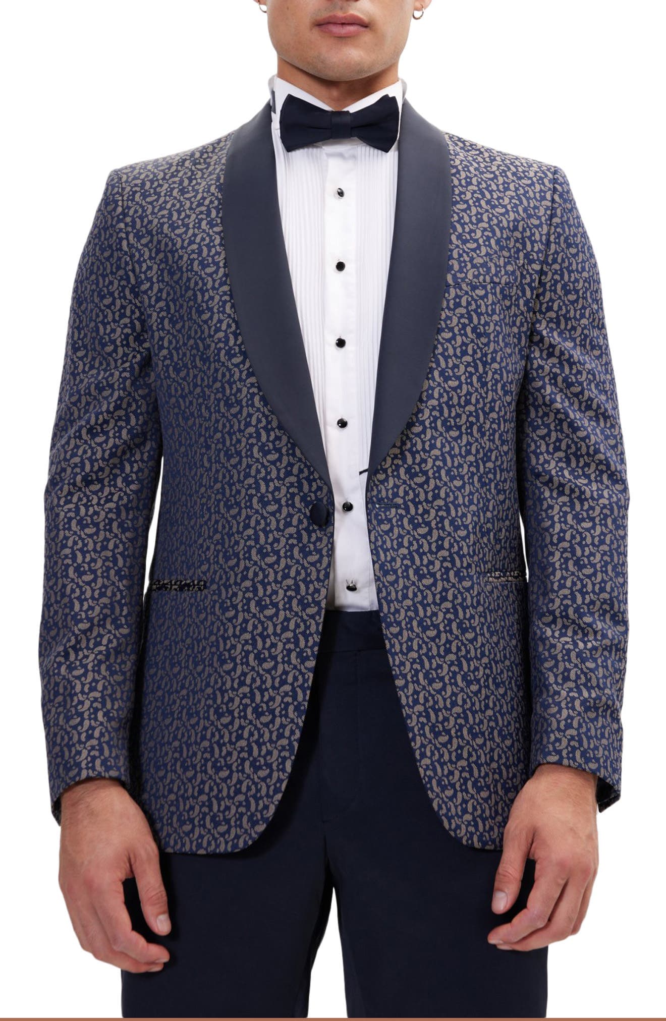 Contrast Shawl Lapel Tuxedo Jacket - image 1