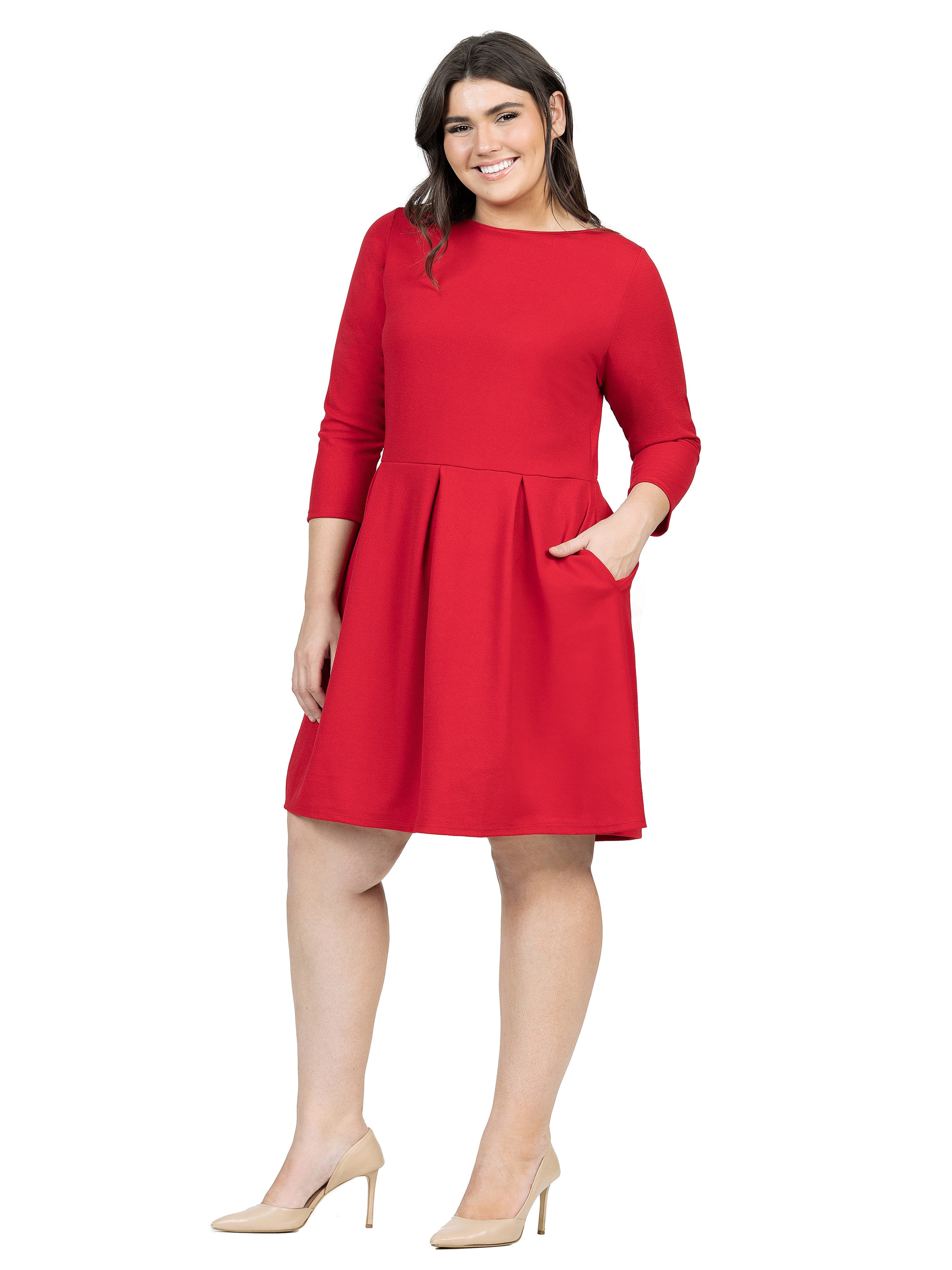 Plus Size Perfect Fit and Flare Pocket Dress - image 4
