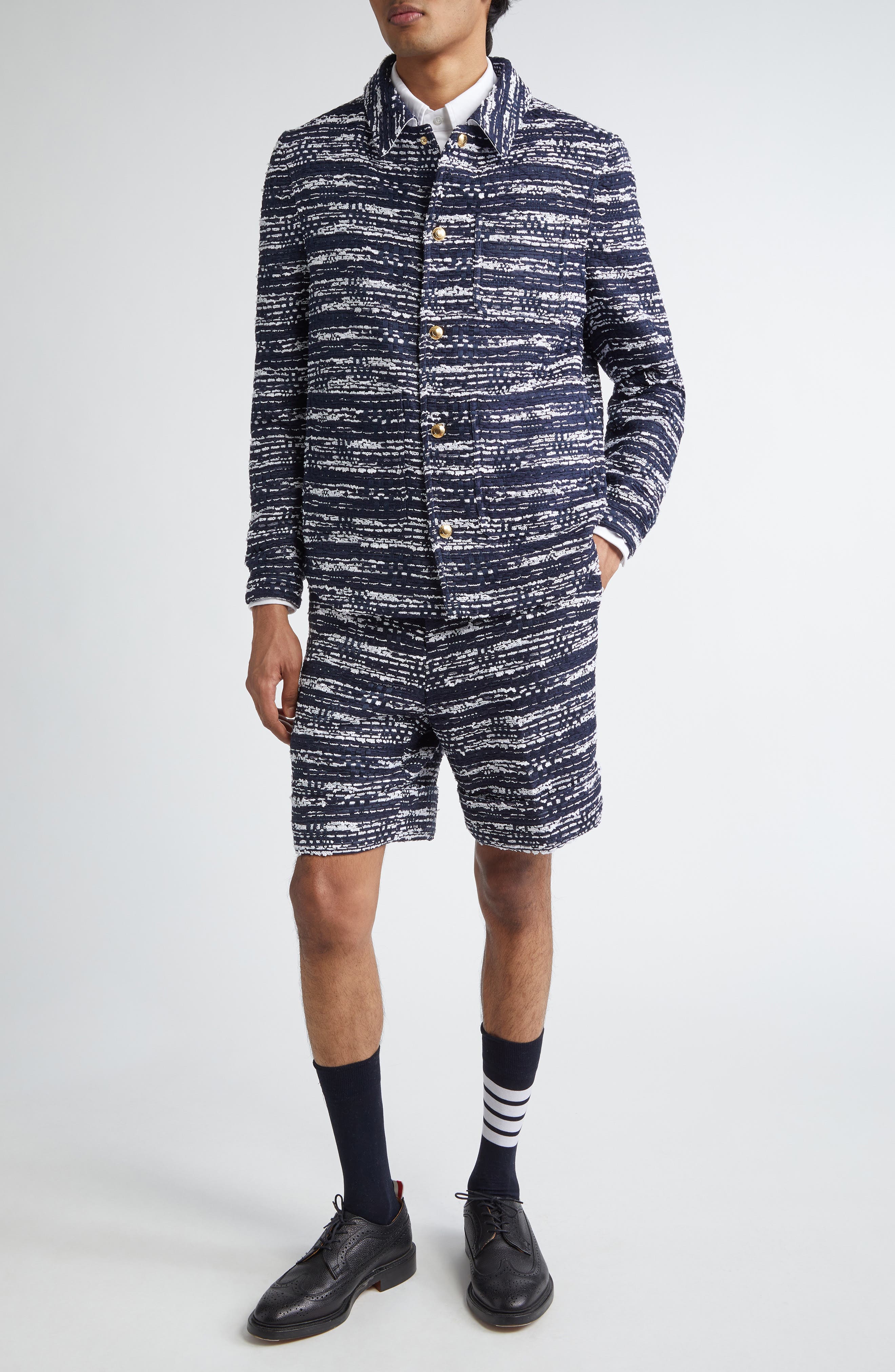 Beltloop Melange Tulle Tweed Shorts - image 2