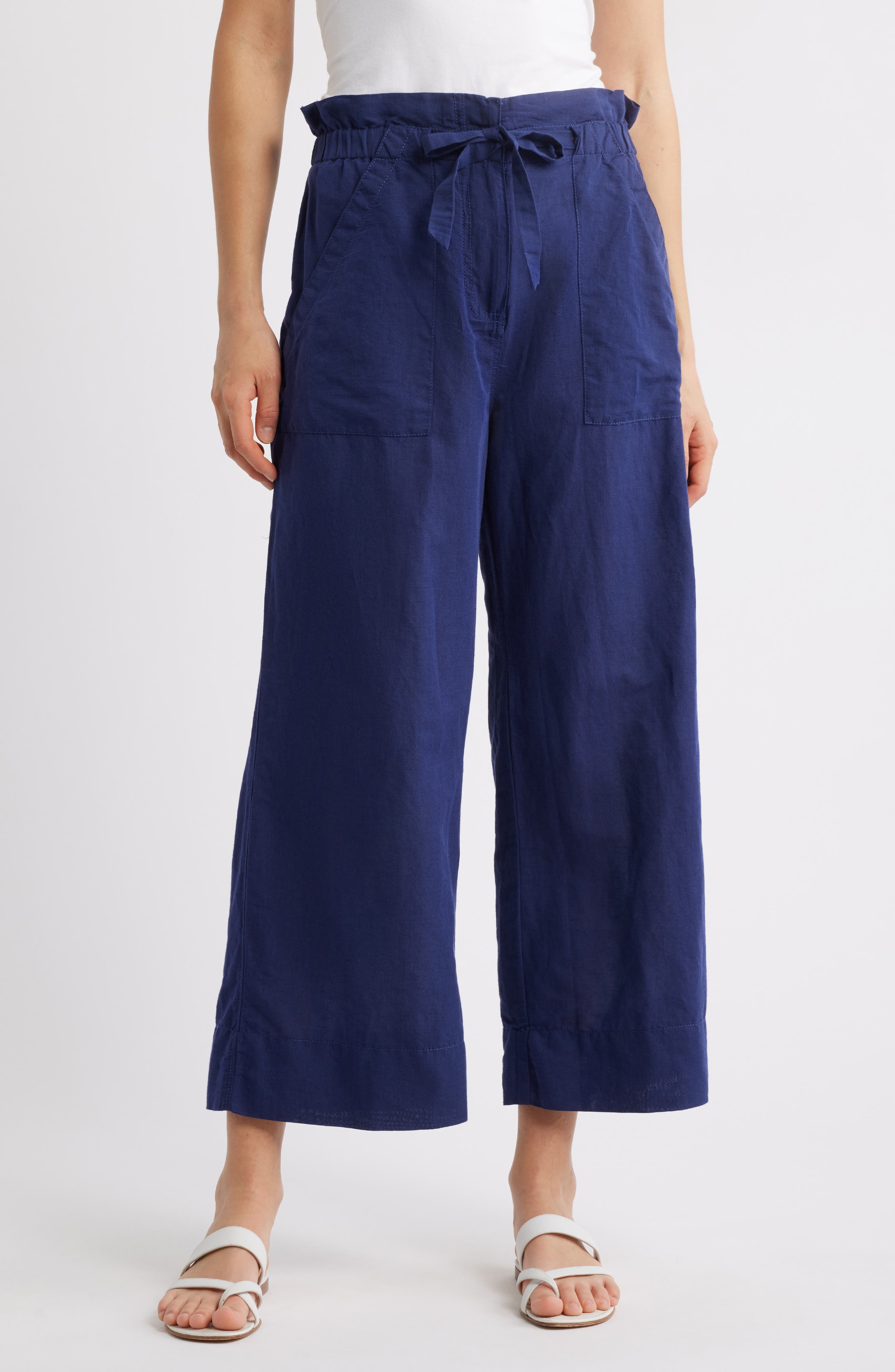 Linen & Cotton Drawstring Pants - image 1