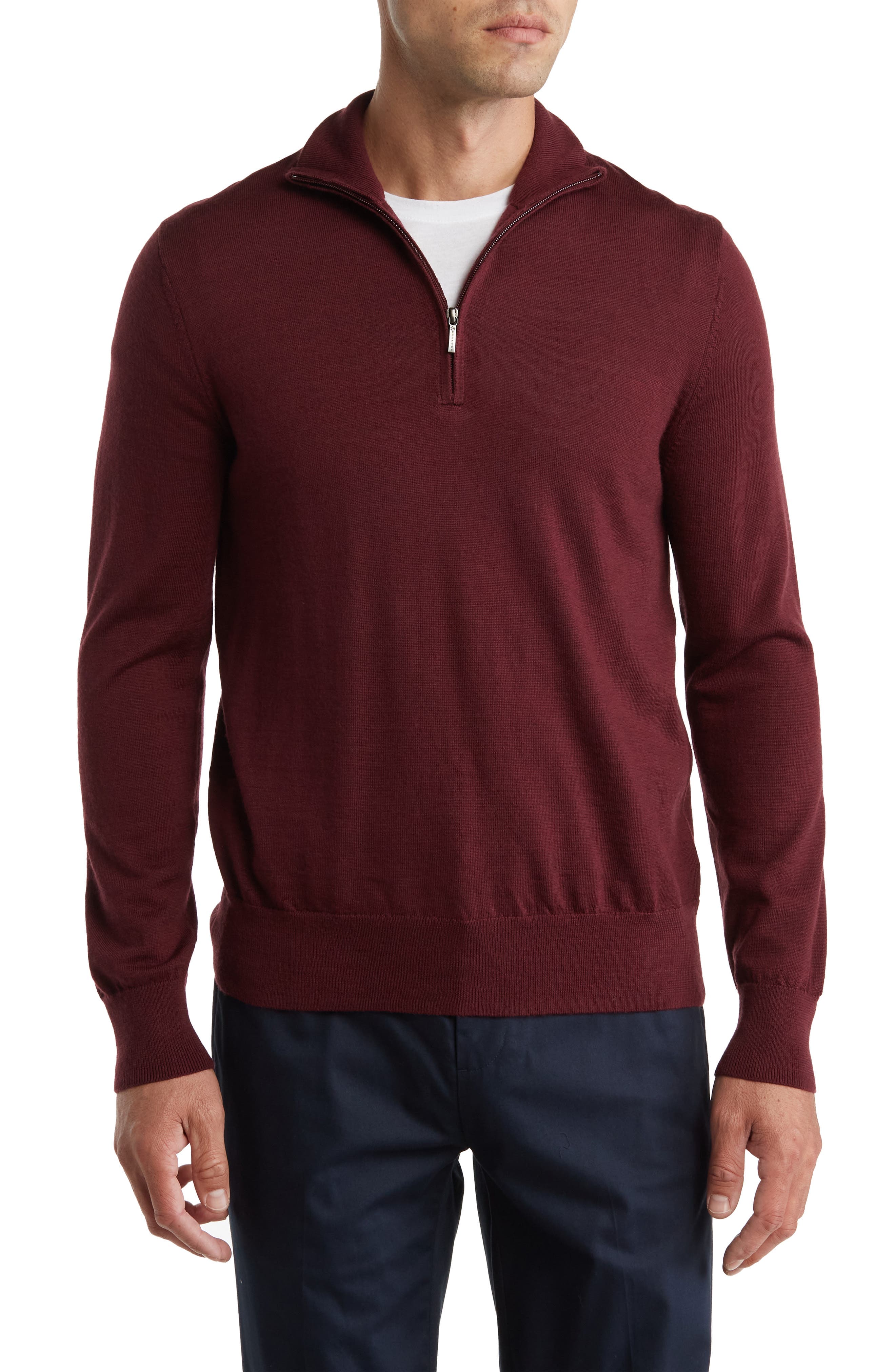 Merino Wool Quarter Zip Pullover - image 1