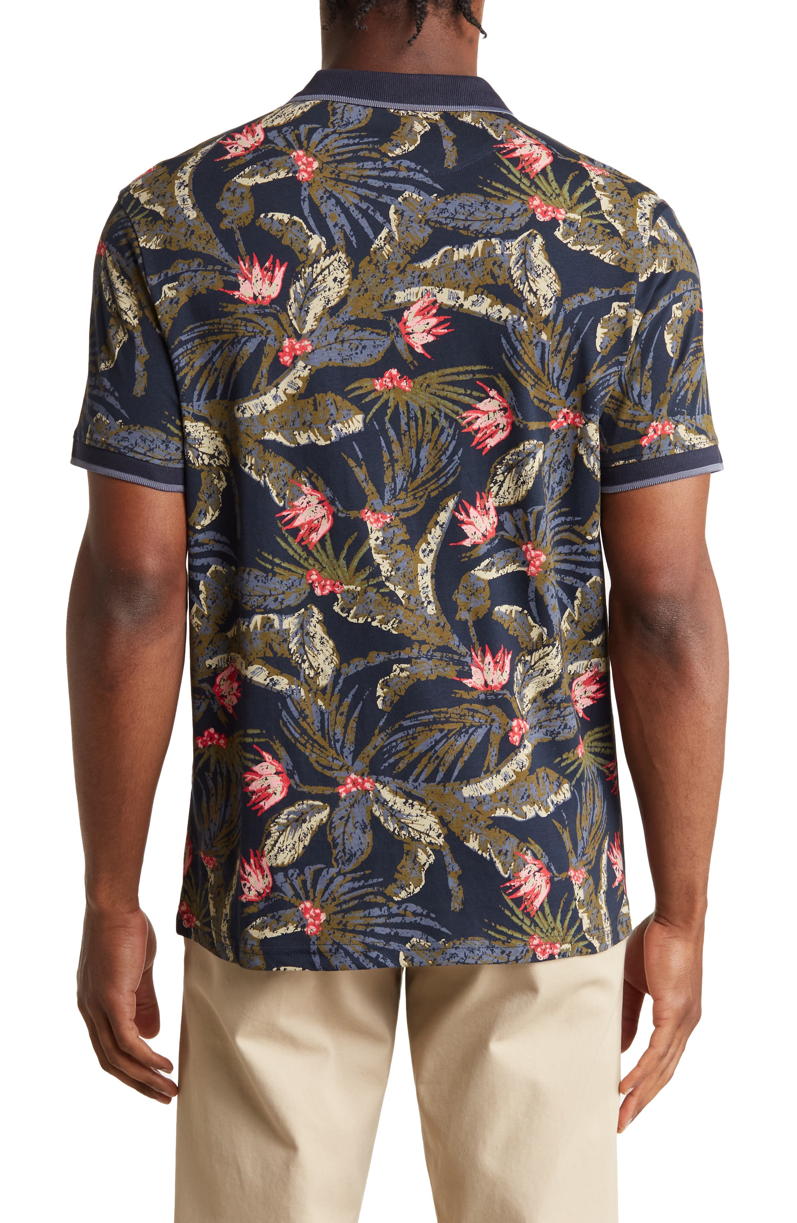 Tropical Print Knit Polo - image 2