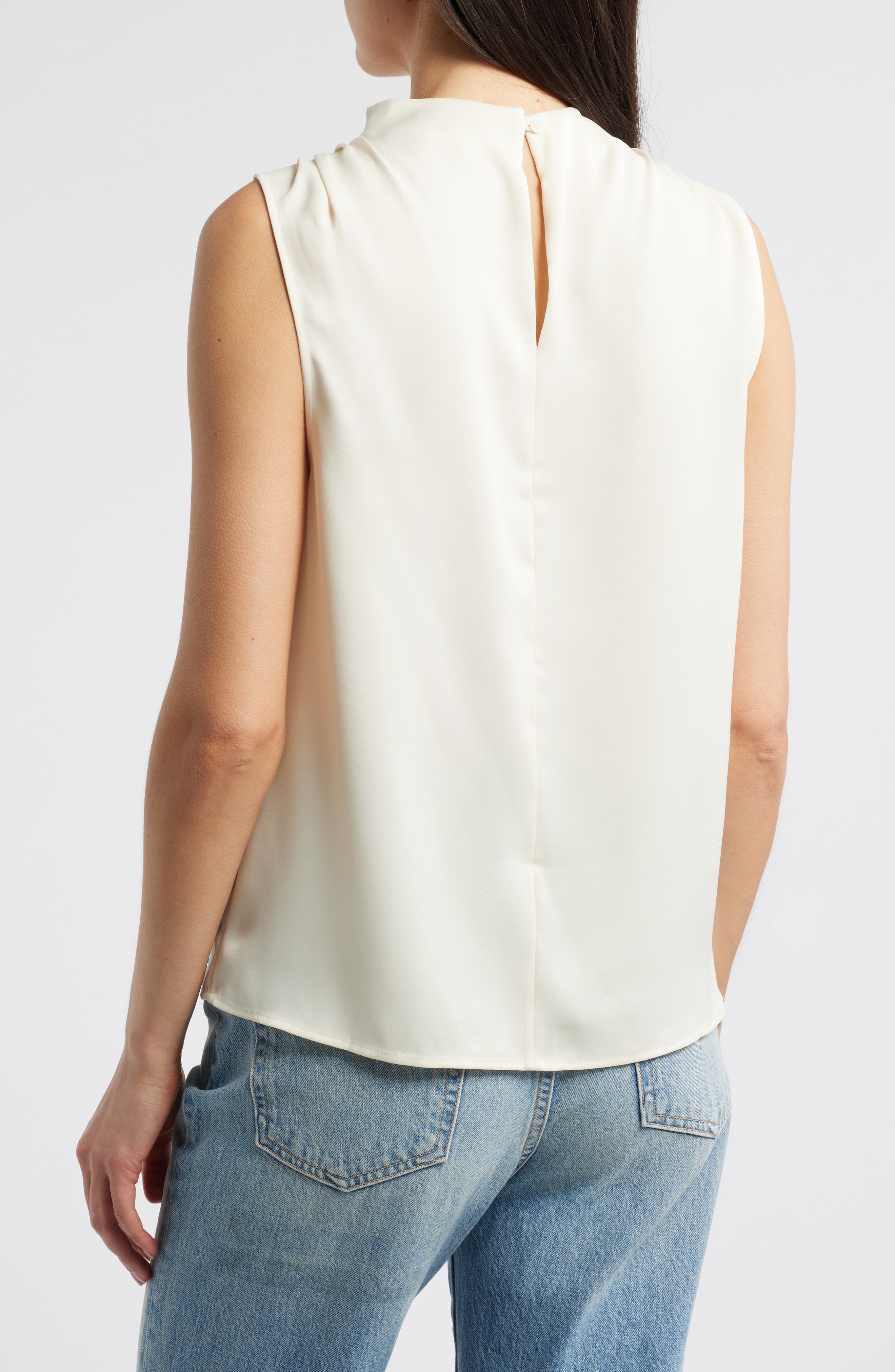 Julie Mock Neck Sleeveless Satin Top - image 2