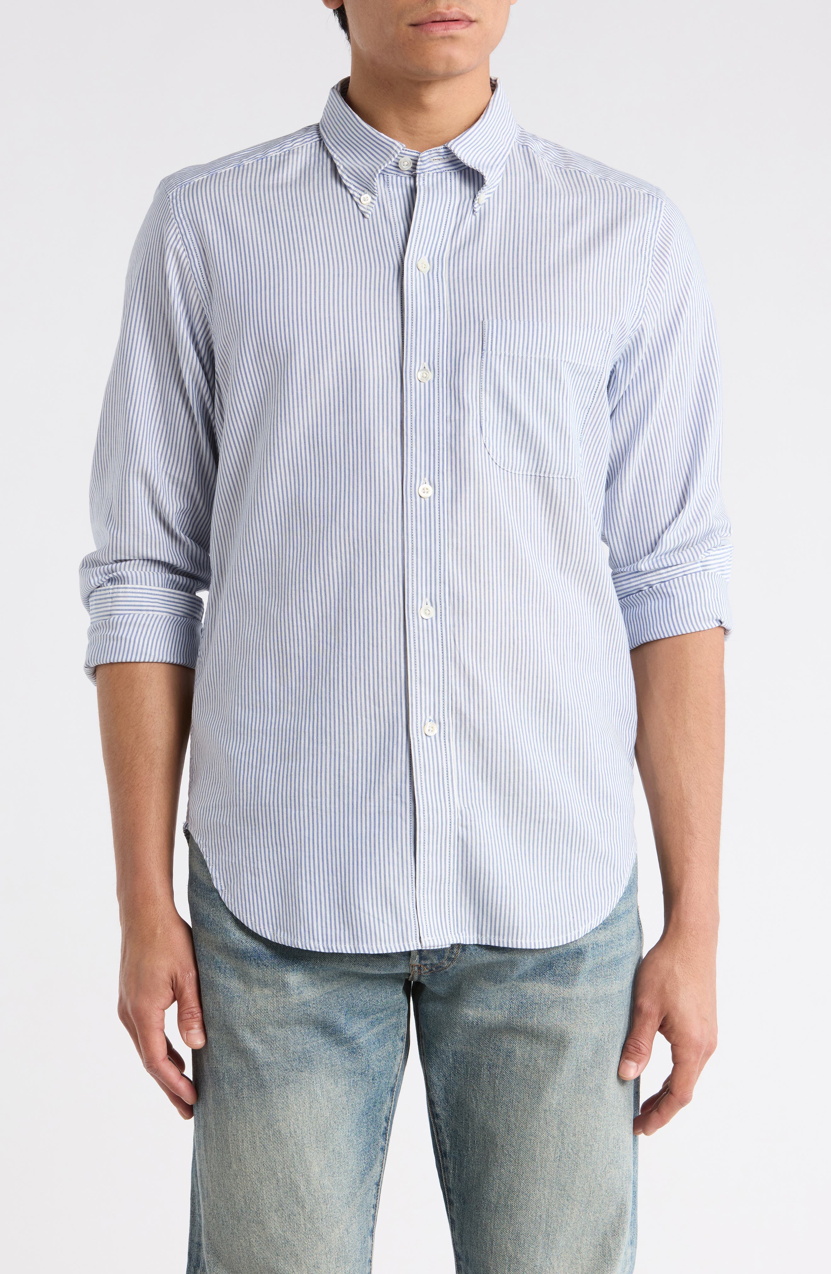 Stripe California Oxford Button-Down Shirt - image 1
