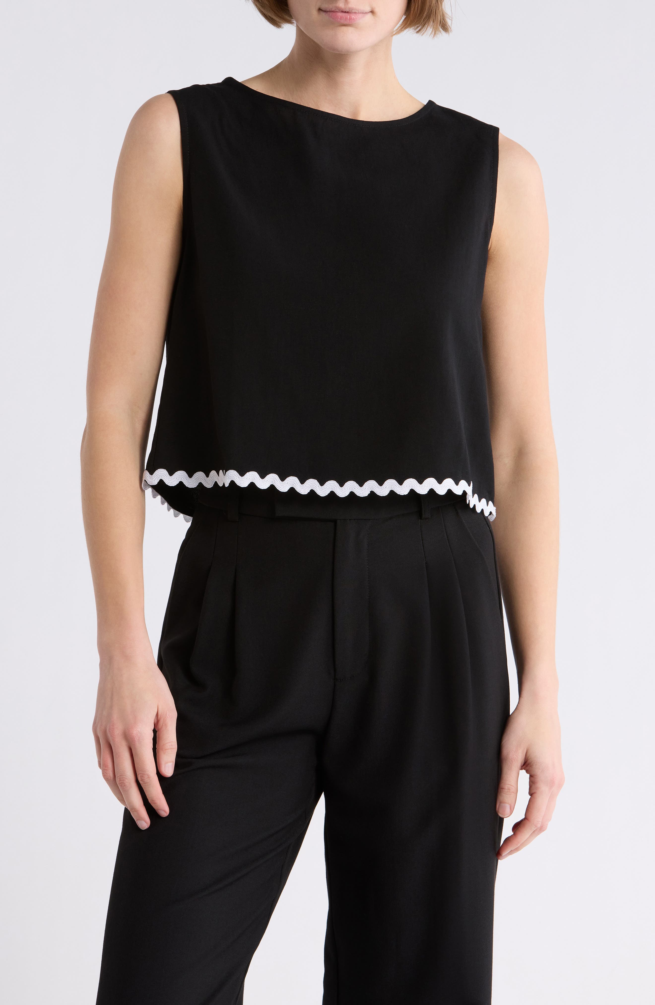 Rickrack Trim Crop Tank - image 1