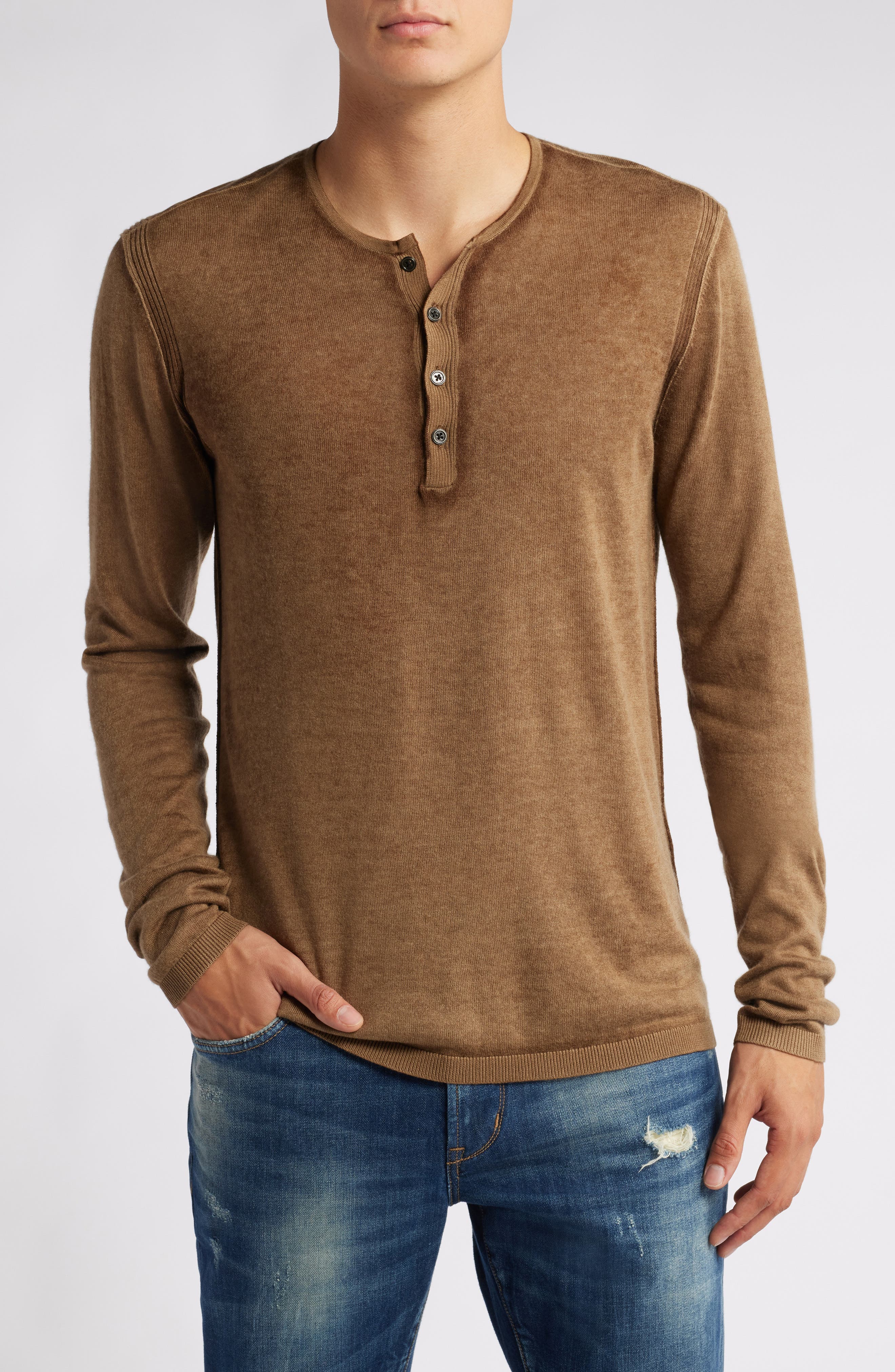 Christie Silk & Cashmere Henley Sweater - image 1